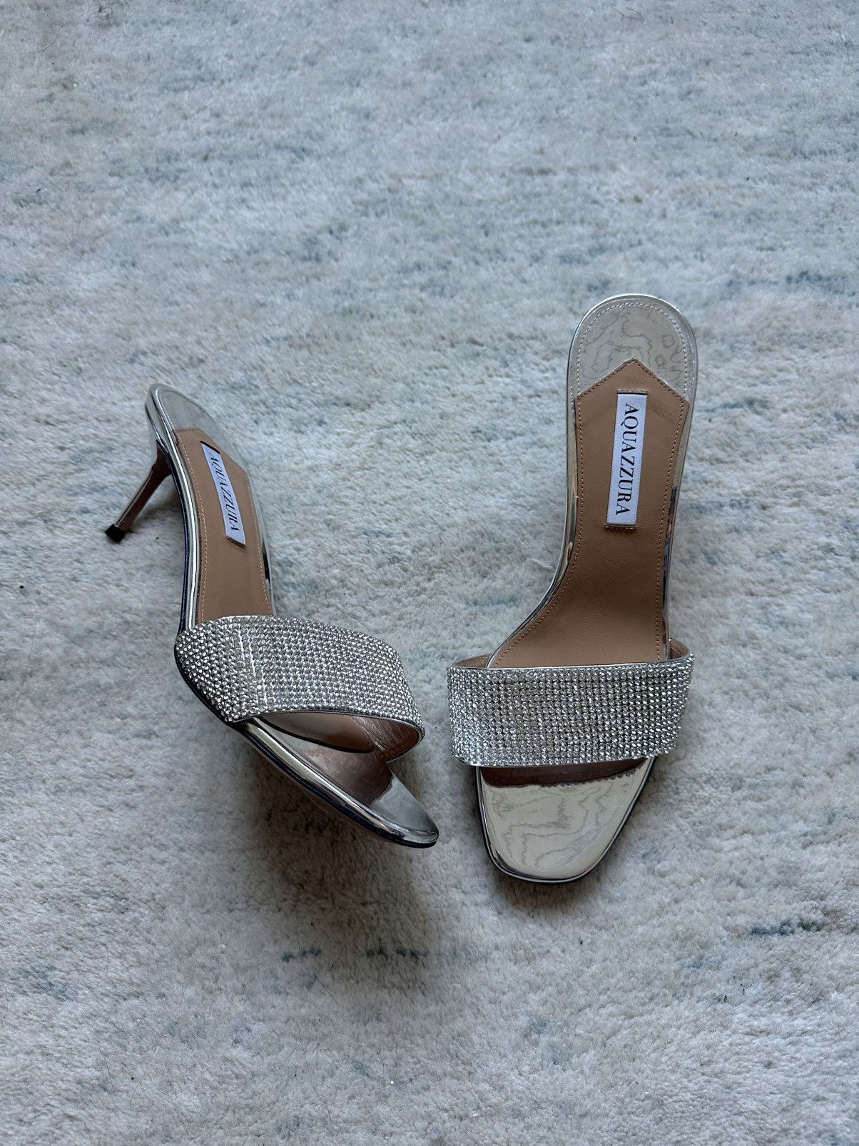 Aquazzura READ NEW Aquazzura Wonderland Crystal Embellished Heels Size US 9 / IT 39 - 1 Thumbnail