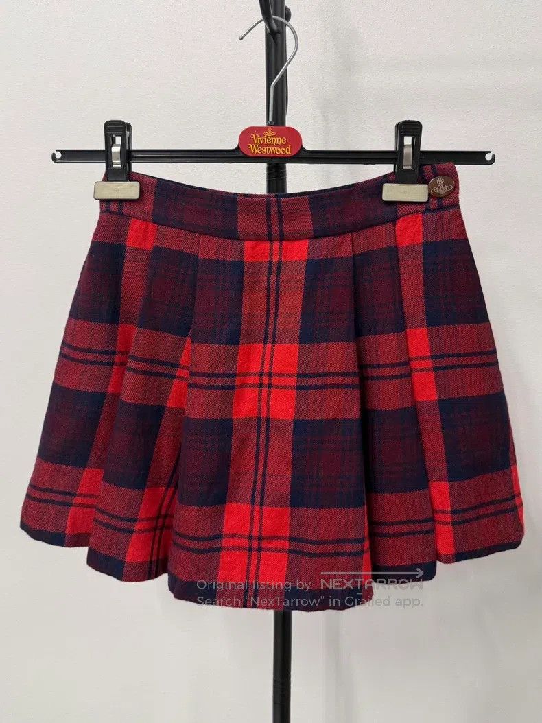 Vivienne Westwood Vivienne Westwood size 1 Red and Black Tartan Skirt, Bottom Size 25" / US 0 / IT 36 - 1 Thumbnail