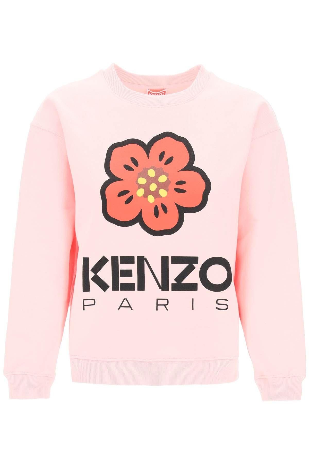 image of Kenzo Bokè Flower Crew-Neck Sweatshirt Size Xs For Women in Pink