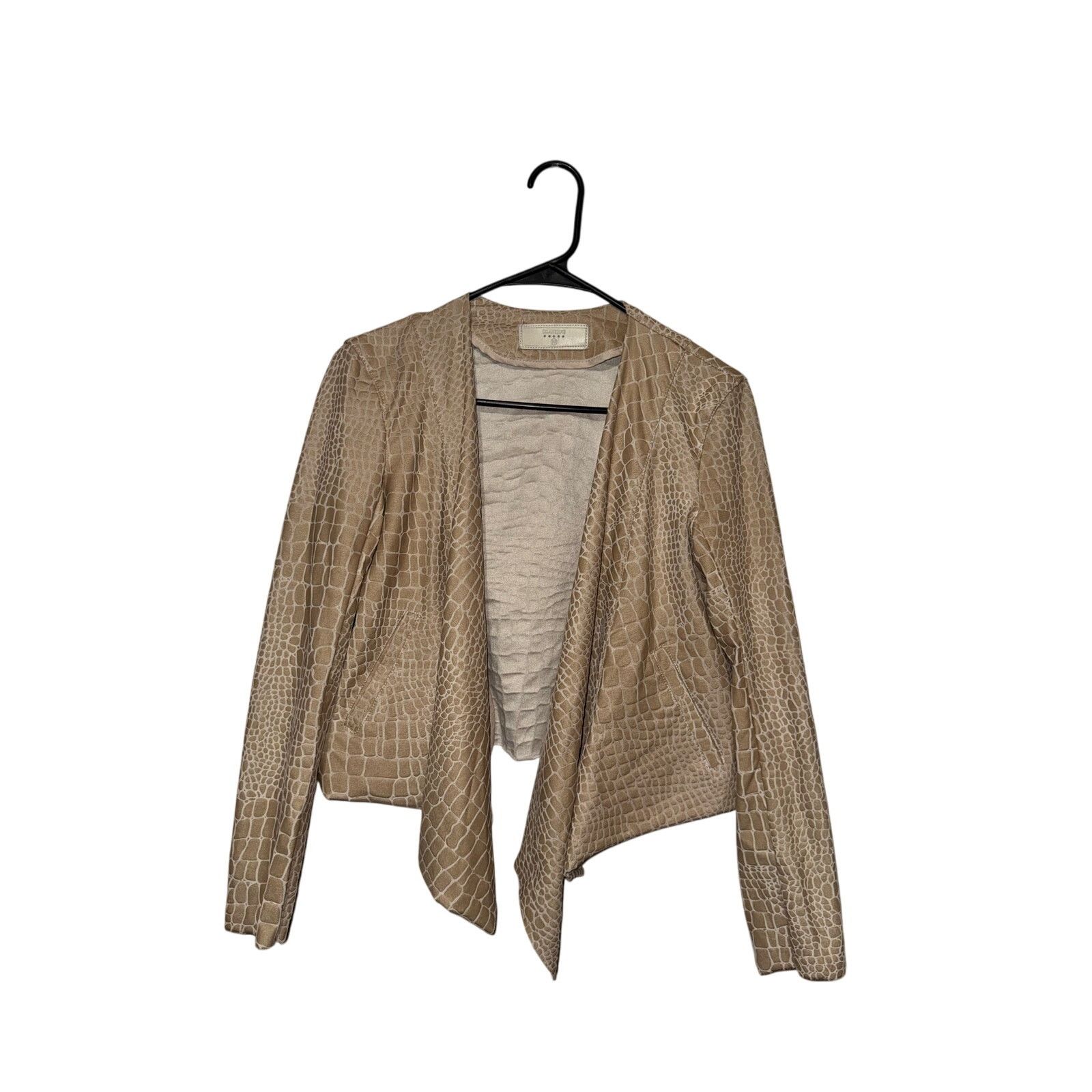 BLANKNYC Blank NYC Tan Croc Embossed Faux Leather Blazer - XS Size XS / US 0-2 / IT 36-38 - 1 Thumbnail