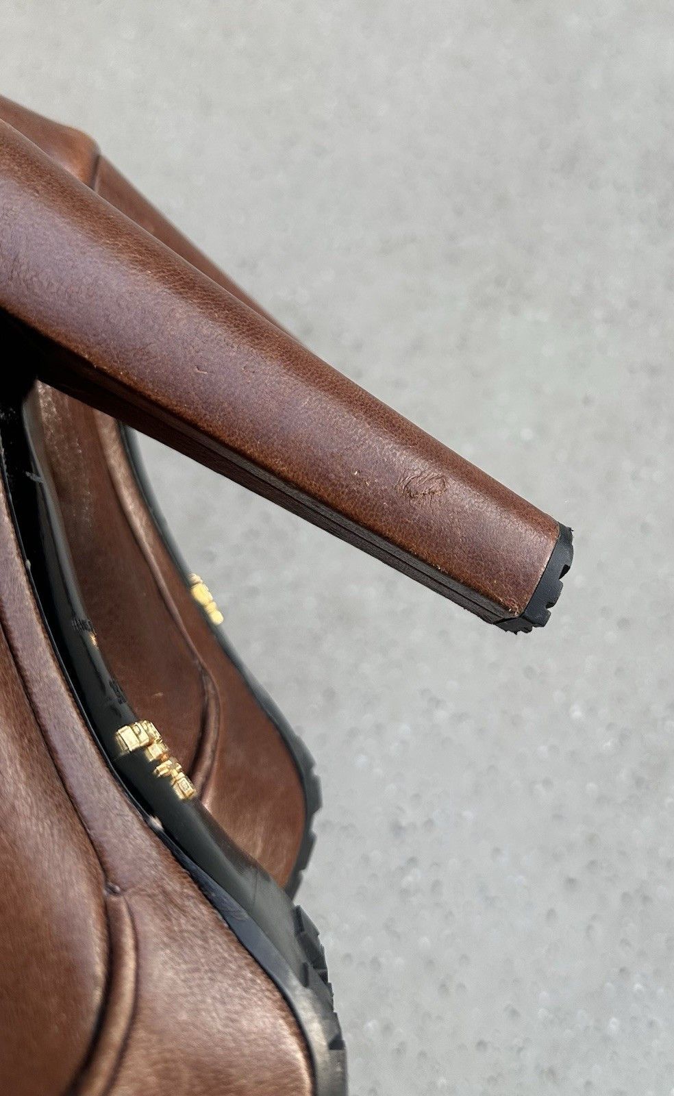 Prada DDP Prada Womens Brown Leather Platform Heel Boots Size 38,5 Size US 8.5 / IT 38.5 - 17 Thumbnail