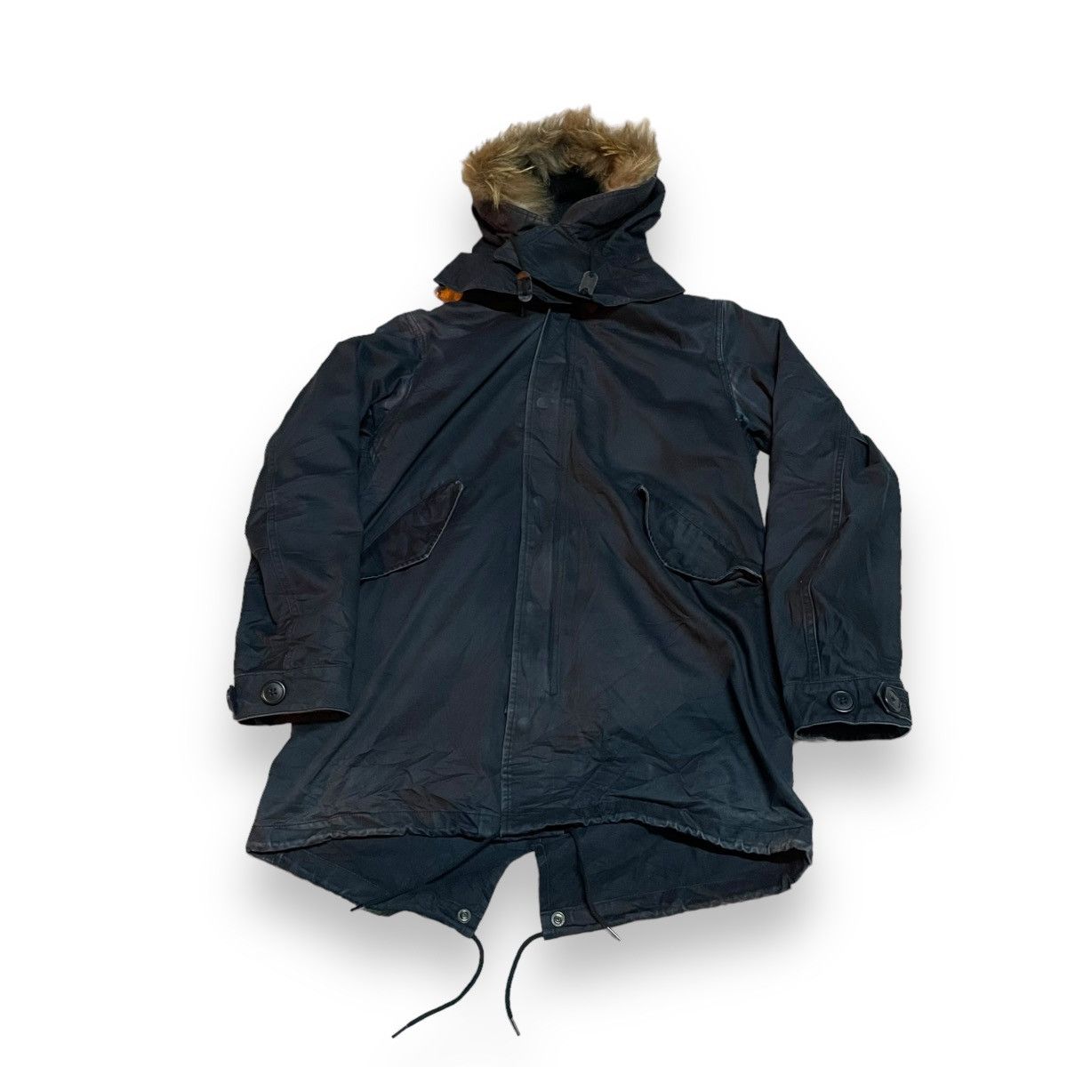 image of Vintage Journal Standard Fur Sherpa Fishtail Parka in Black, Men's (Size Medium)