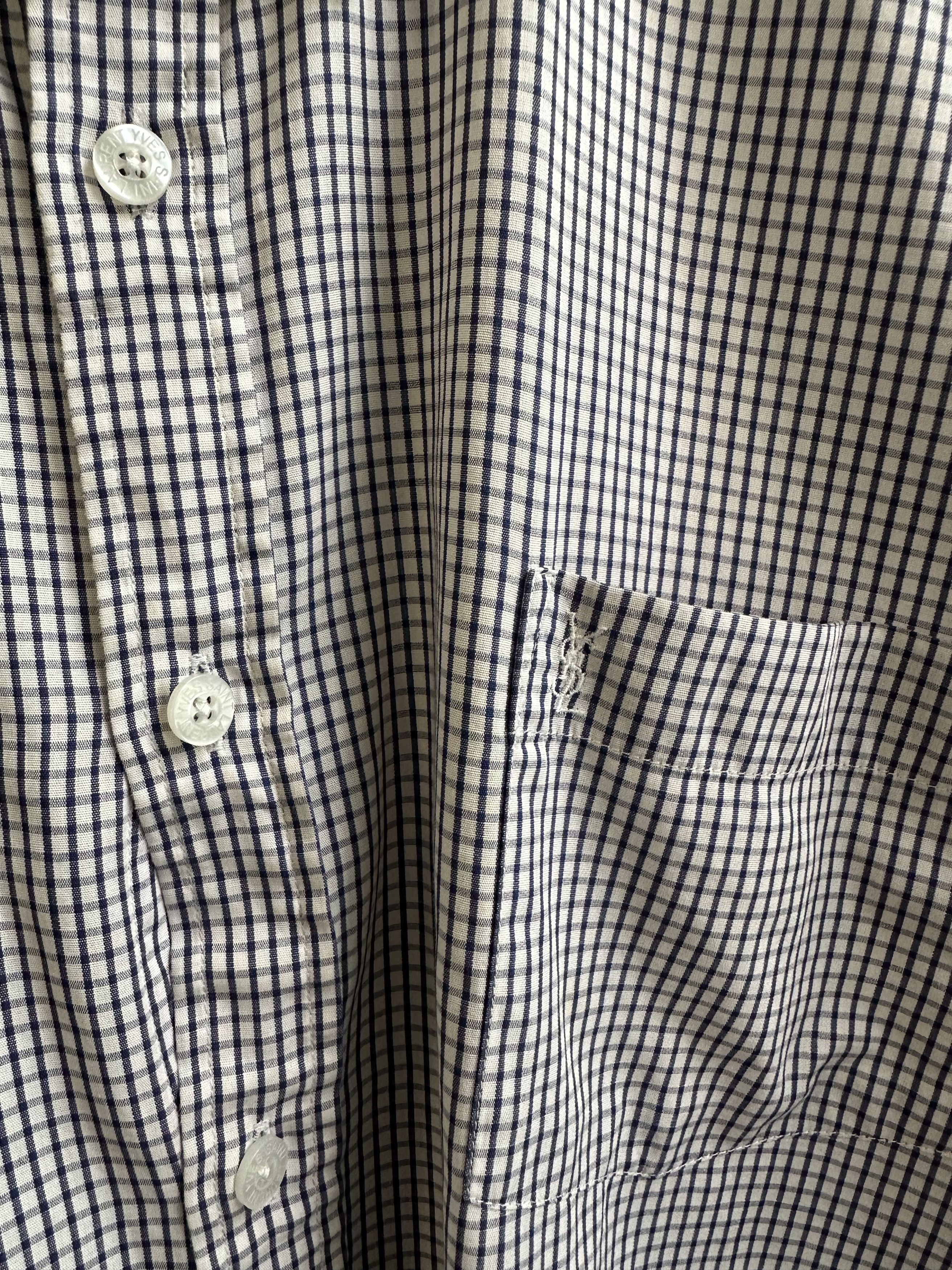 Vintage Yves Saint Laurent Vintage Checkered Short Sleeve Shirt Size US M / EU 48-50 / 2 - 3 Thumbnail