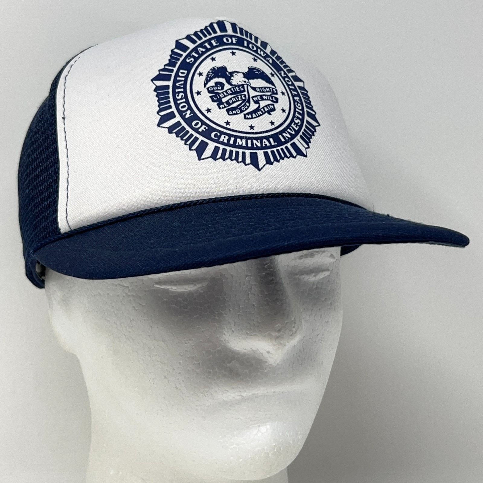 Vintage Vintage 80s Iowa Criminal Investigation Trucker Hat Cap Blue Size ONE SIZE - 8 Thumbnail