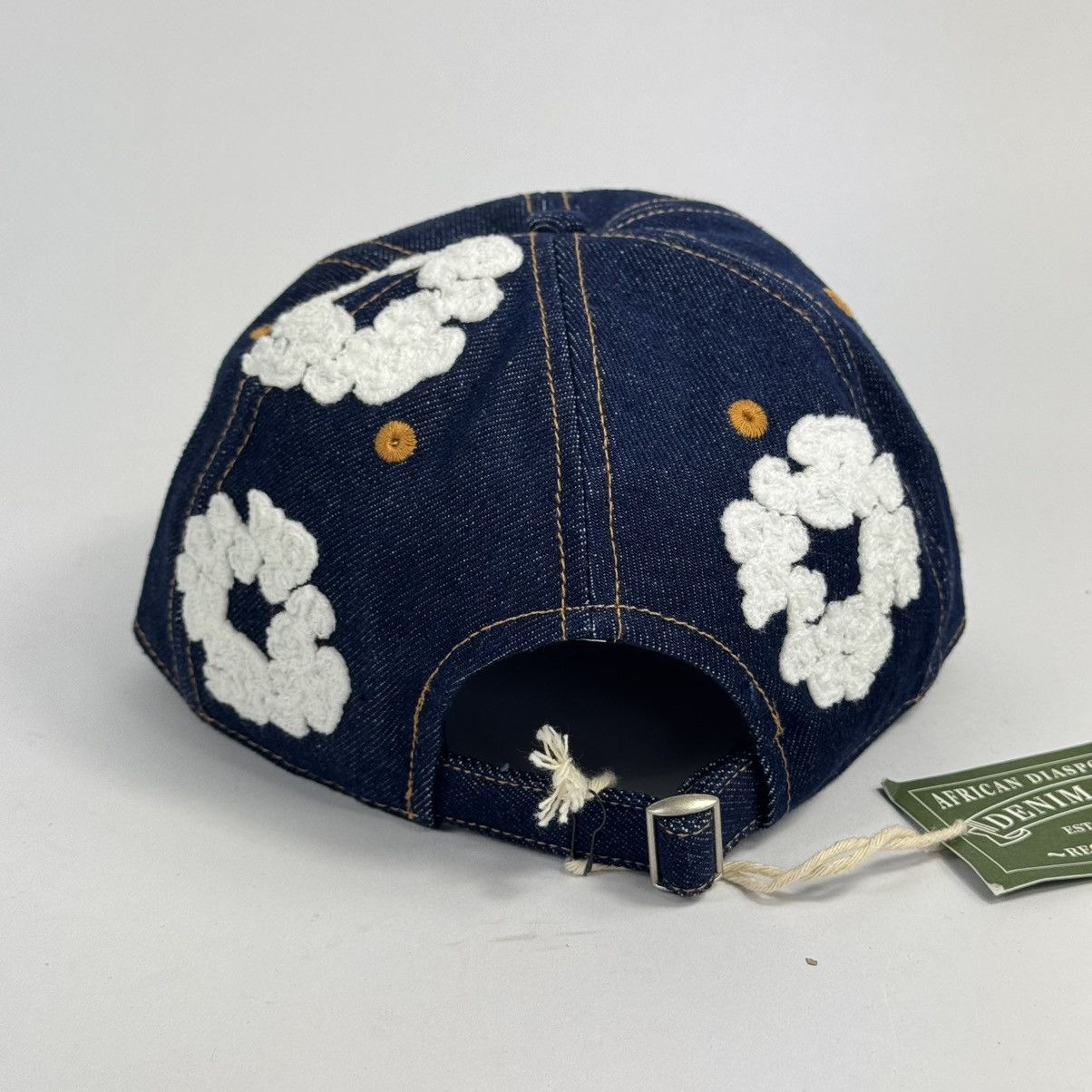 DENIM TEARS Washed Indigo Denim Cotton Bud Embroidered Adjustable Cap Size ONE SIZE - 3 Thumbnail
