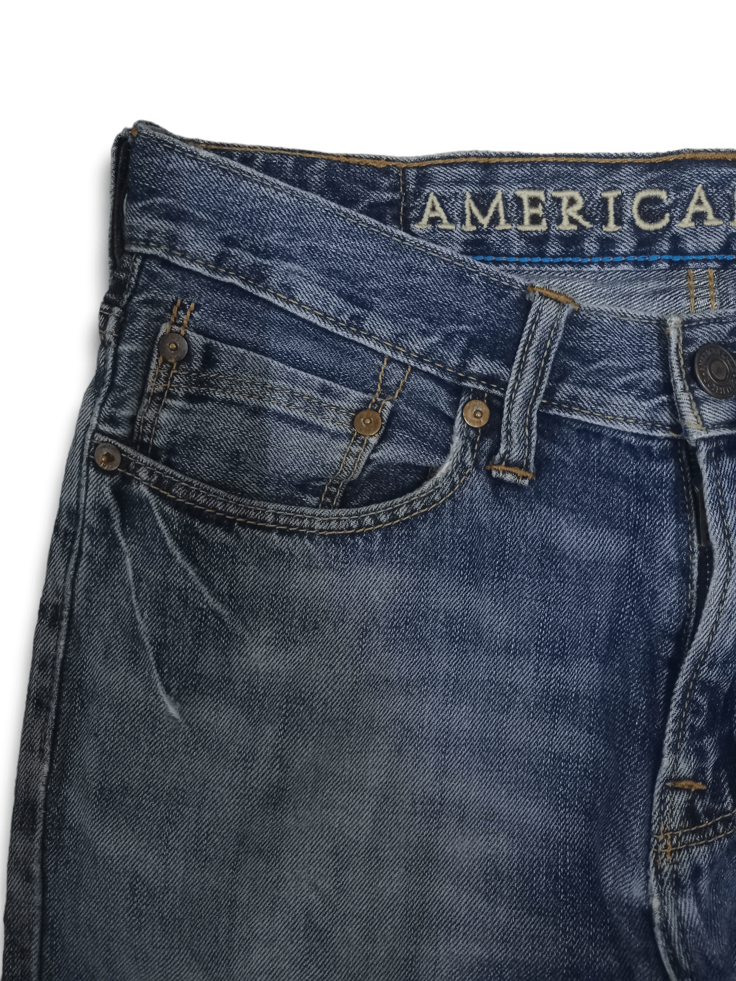 Japanese Brand Vintage Japanese Brand Blue Wash Distressed Jeans 29x26 Size US 29 - 6 Thumbnail