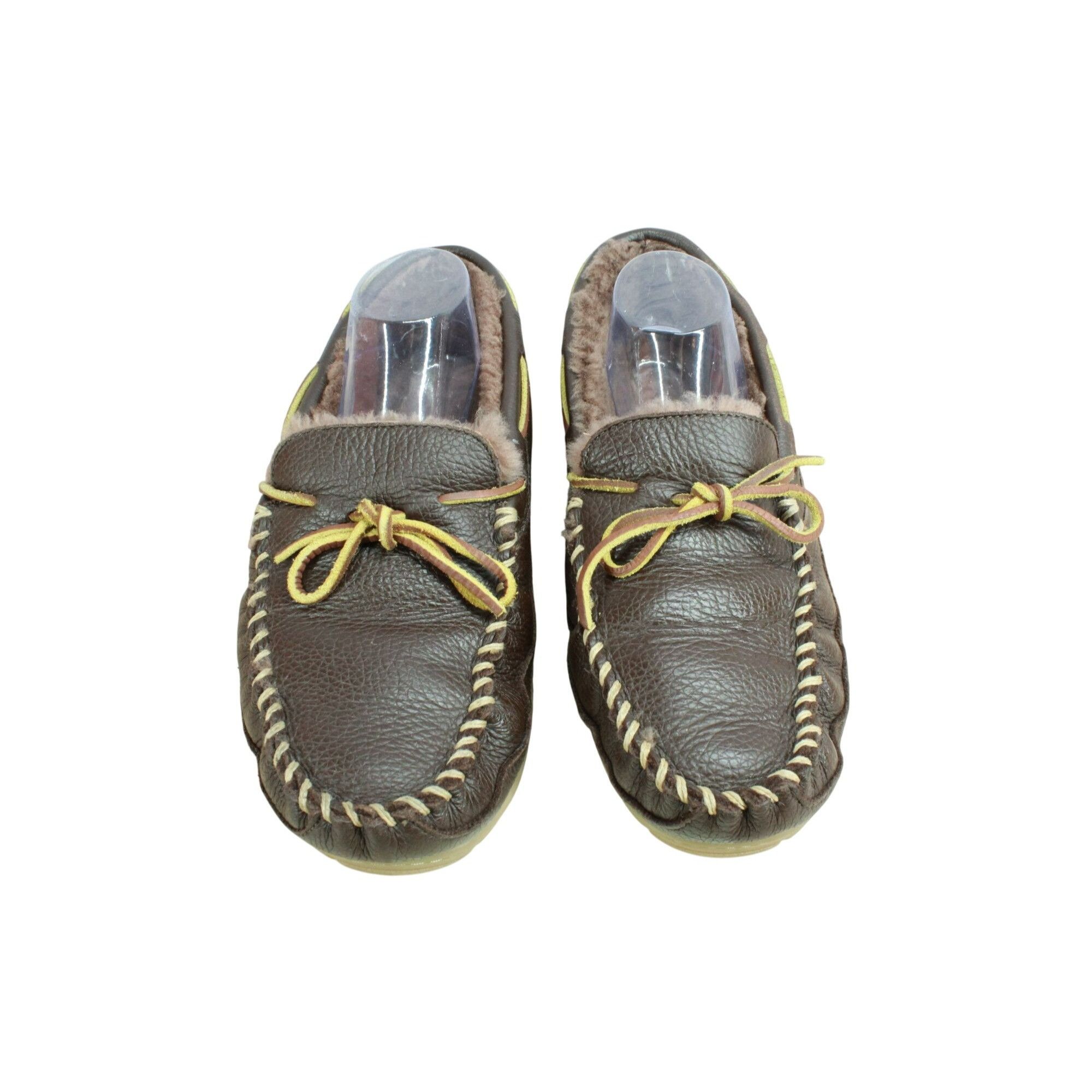 L.L. Bean × Leather LL Bean Moosehide Leather Wicked Good Moccasin Cozy Slippers Size US 11 / EU 44 - 5 Thumbnail