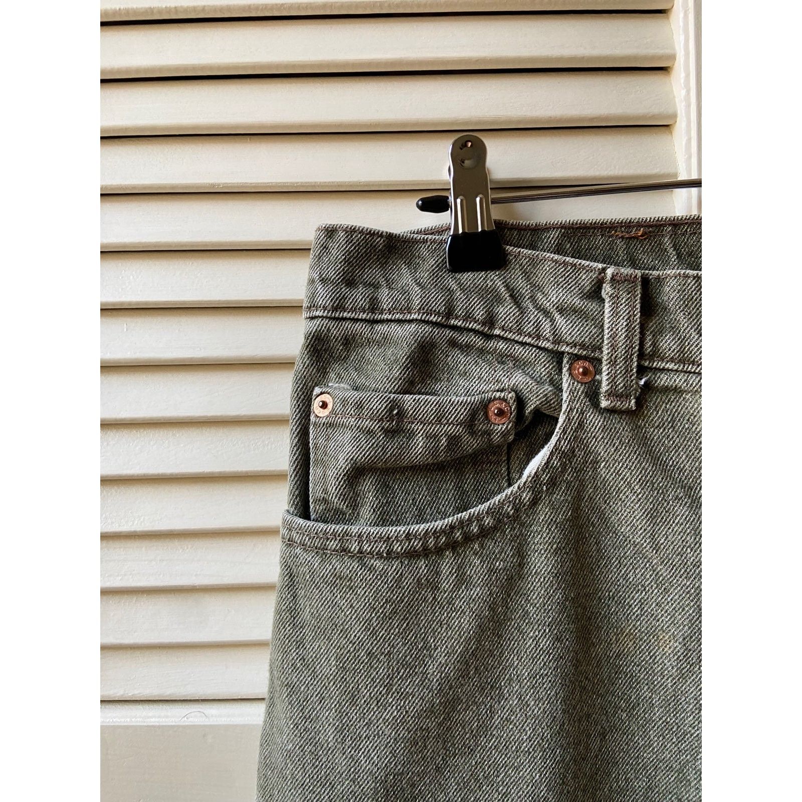Levi's × Vintage Vintage Levi’s 550 Made in USA Green Denim Jeans Pants 34 Size US 34 / EU 50 - 5 Thumbnail