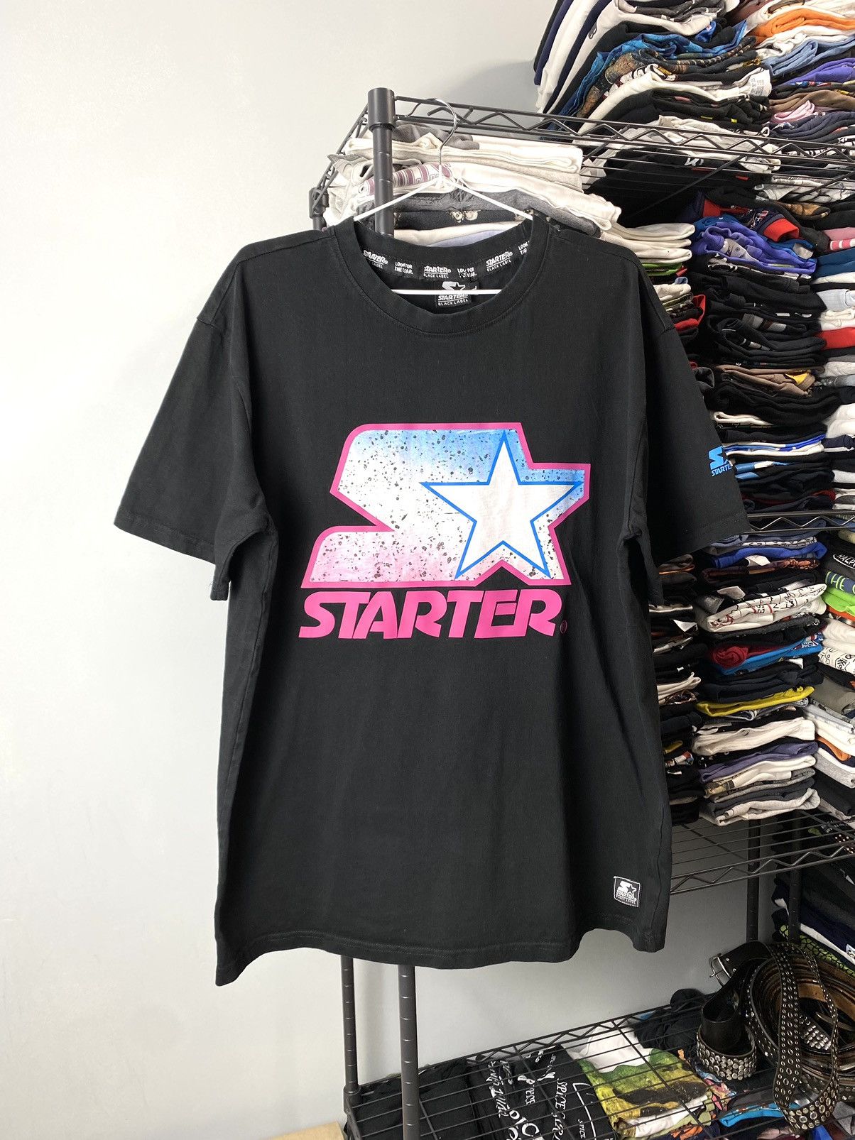 Y2K Vintage Starter T Shirt Black Label