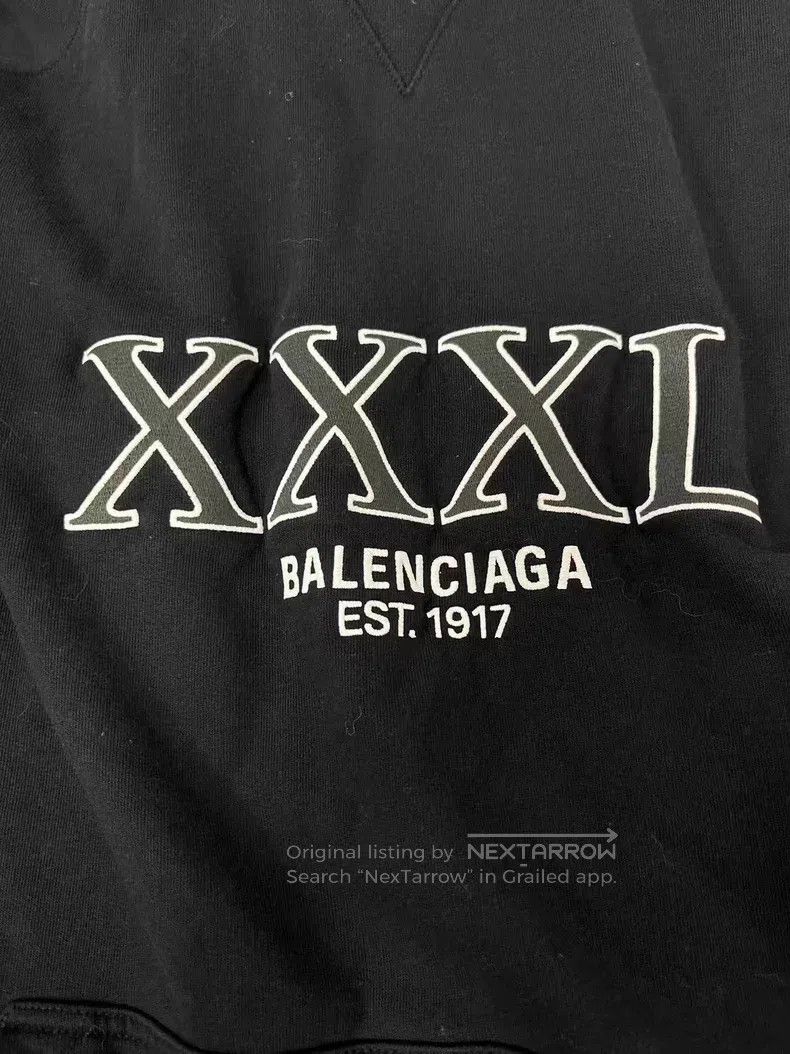 Balenciaga Balenciaga Letter Logo Patchwork Hem Hooded Sweatshirt Size US L / EU 52-54 / 3 - 3 Thumbnail