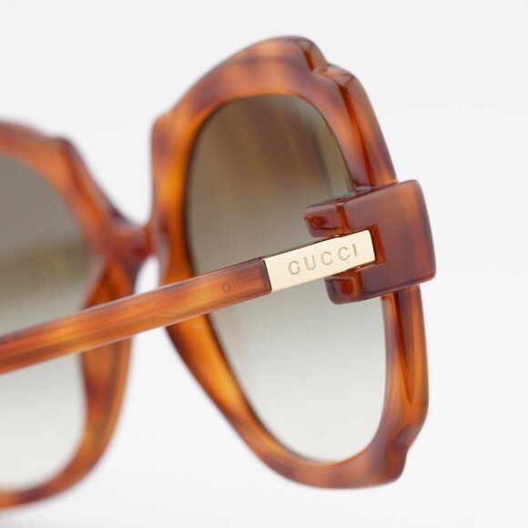 Gucci Gucci GG1431S 002 Sunglasses Havana Square Frame, Brown Size ONE SIZE - 6 Thumbnail