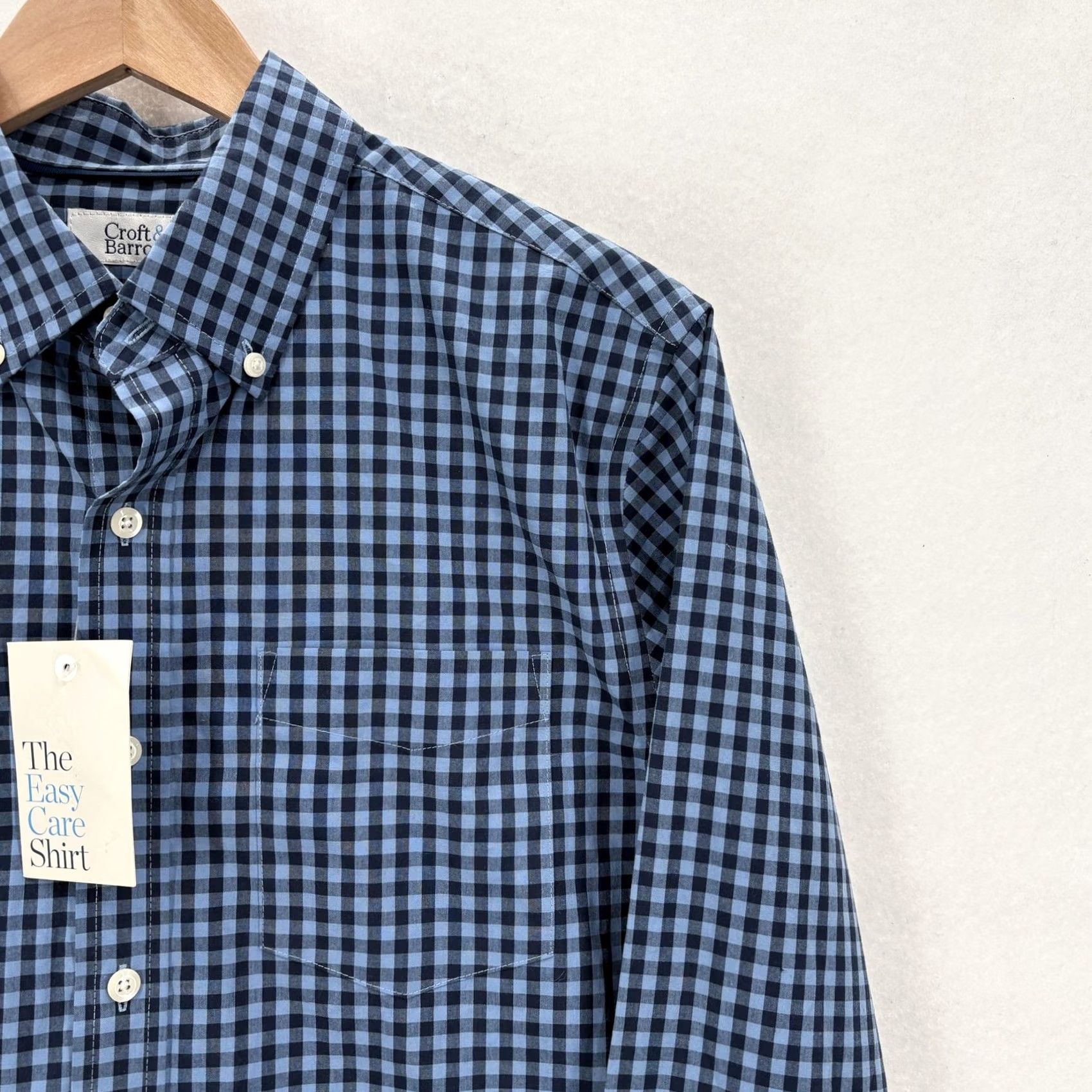 Croft & Barrow Croft & Barrow Shirt Mens Small Blue Gingham Easy Care Wrinkle Resistant NWT Size US S / EU 44-46 / 1 - 2 Thumbnail
