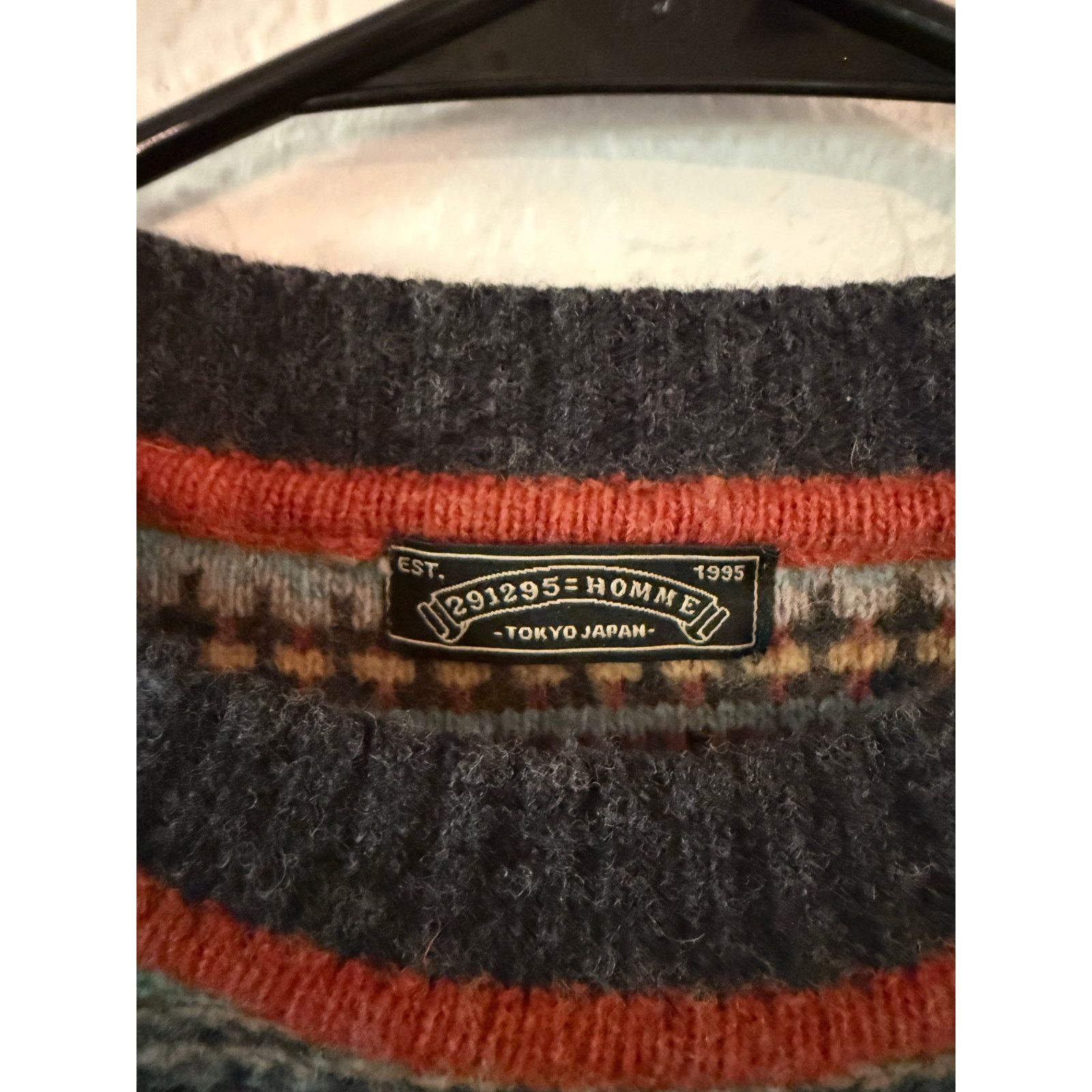 Japanese Brand 291295=HOMME Wool Blend Multicolor Striped Sweater Size US S / EU 44-46 / 1 - 4 Thumbnail