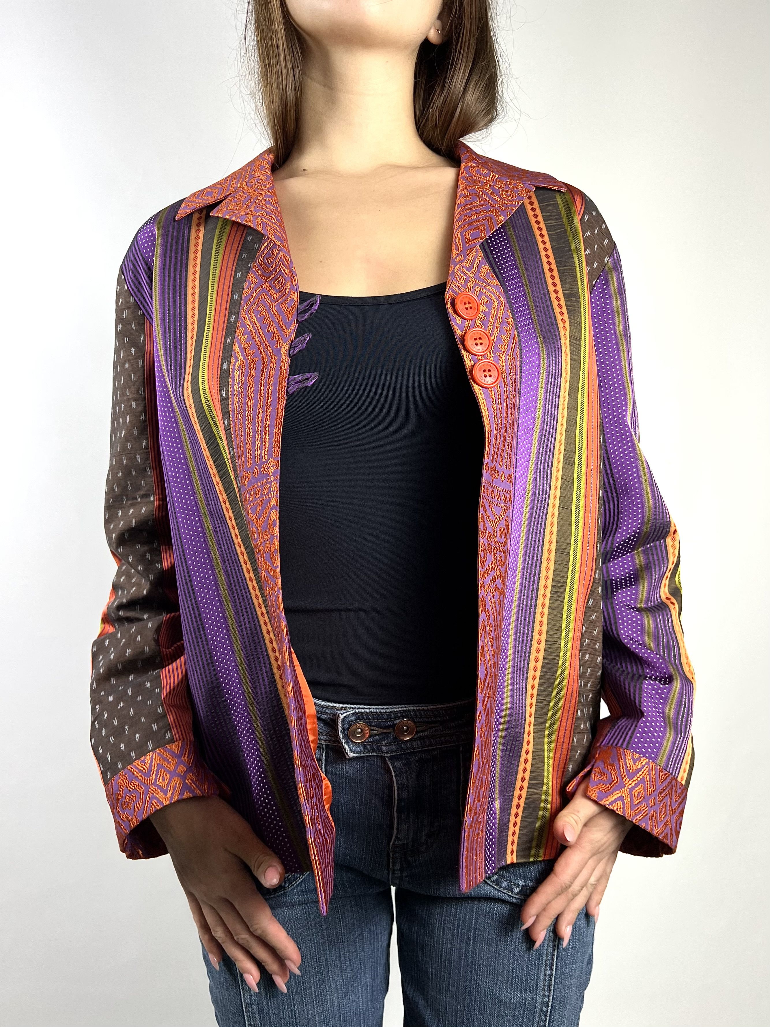 Etro Etro Striped Silk Multicolor Light Jacket Blazer Size M / US 6-8 / IT 42-44 - 6 Thumbnail