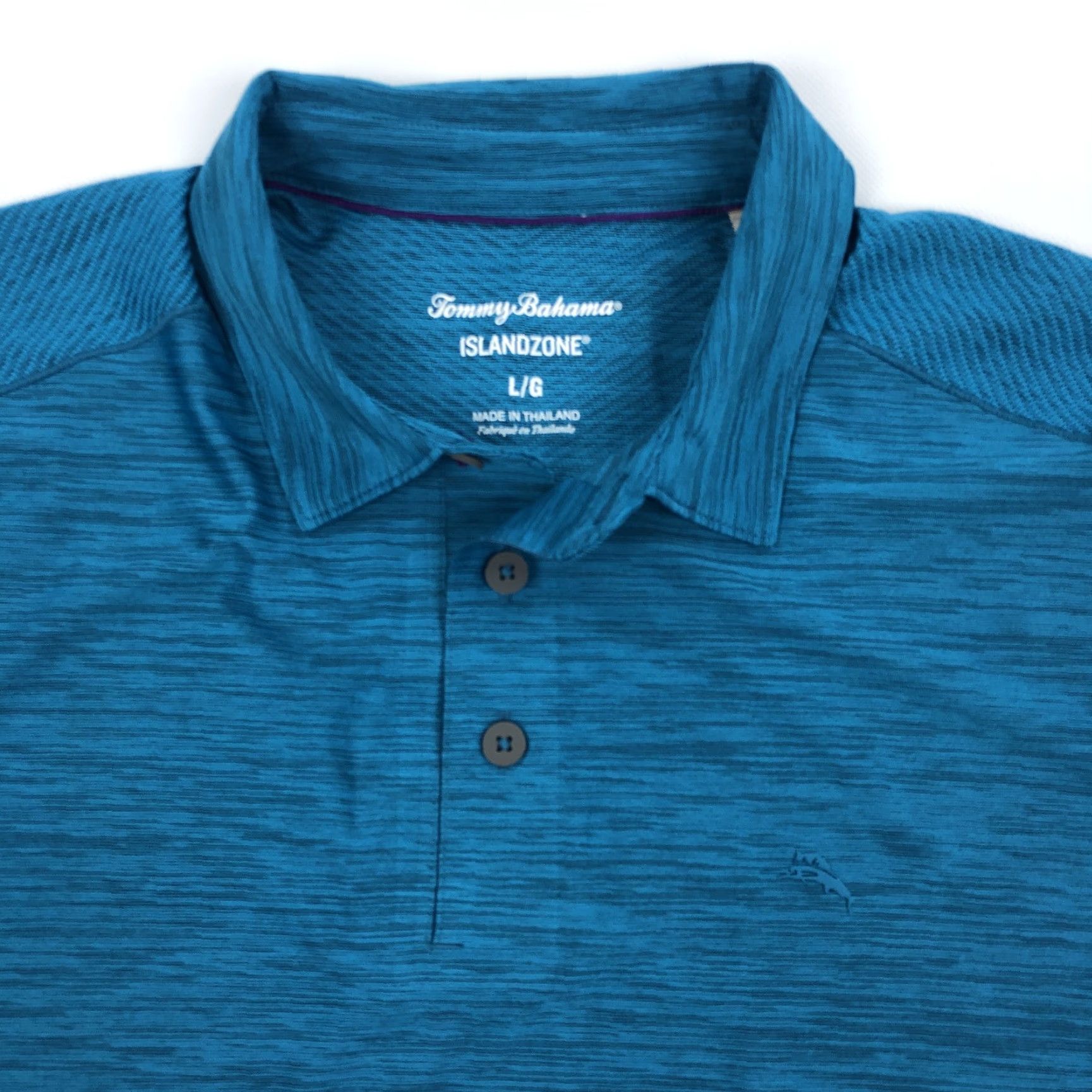 Tommy Bahama VINTAGE Tommy Bahama IslandZone Men's L Blue Teal Long Sleeve Polo Shirt Size US L / EU 52-54 / 3 - 2 Thumbnail