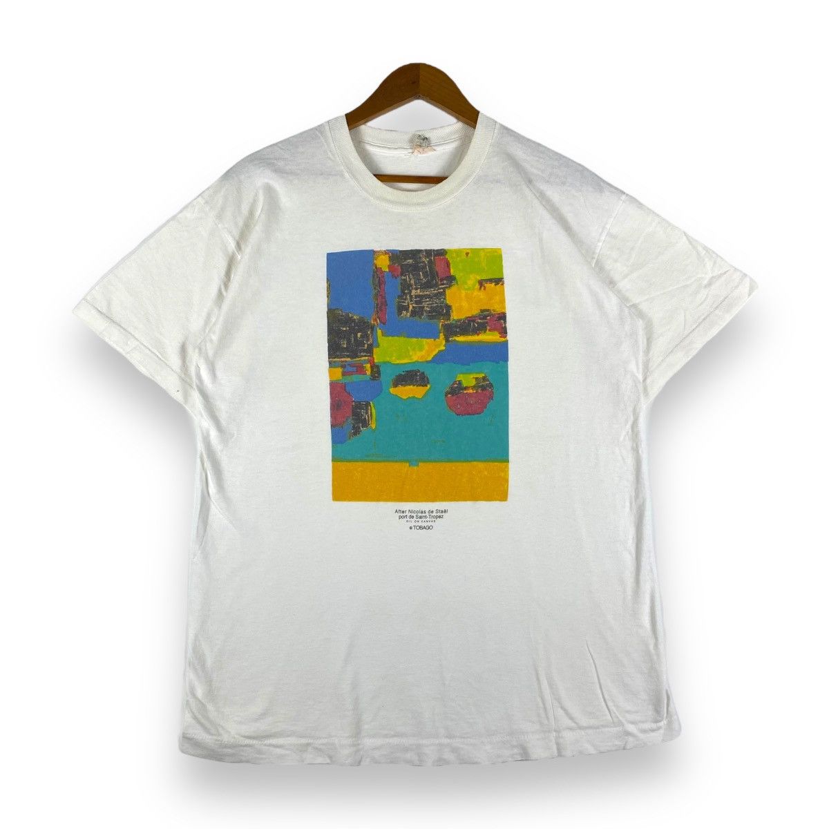 Vintage After NICOLAS De STAEL Port De Saint-Tropez Tobago Tee Size US L / EU 52-54 / 3 - 1 Thumbnail