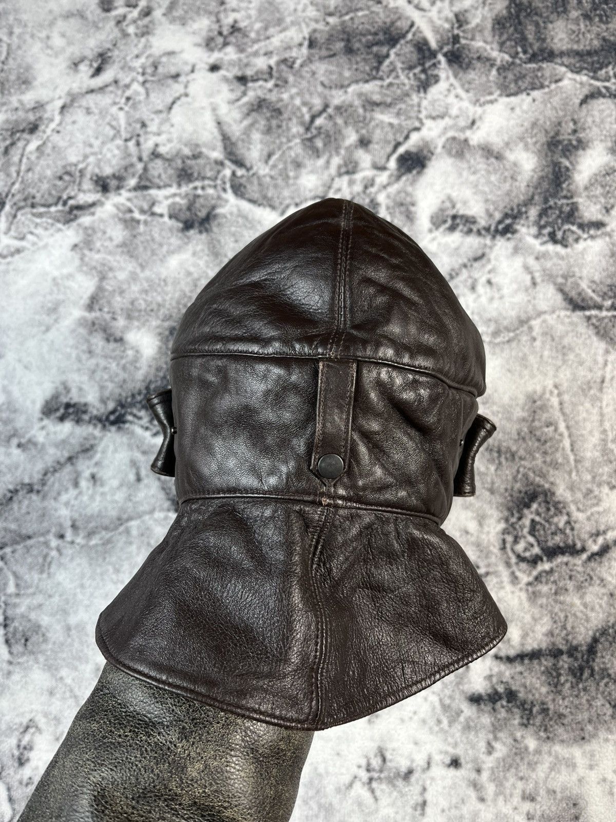 Aeronautica Militare Aeronautica England Leather Aviator Hat Brown Size M Size ONE SIZE - 6 Thumbnail