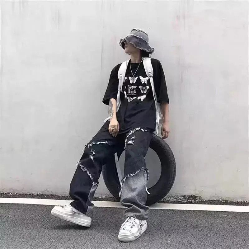 Japanese Brand × Jean Baggy Distressed patchwork jeans denim y2k vintage Size US 32 / EU 48 - 3 Thumbnail
