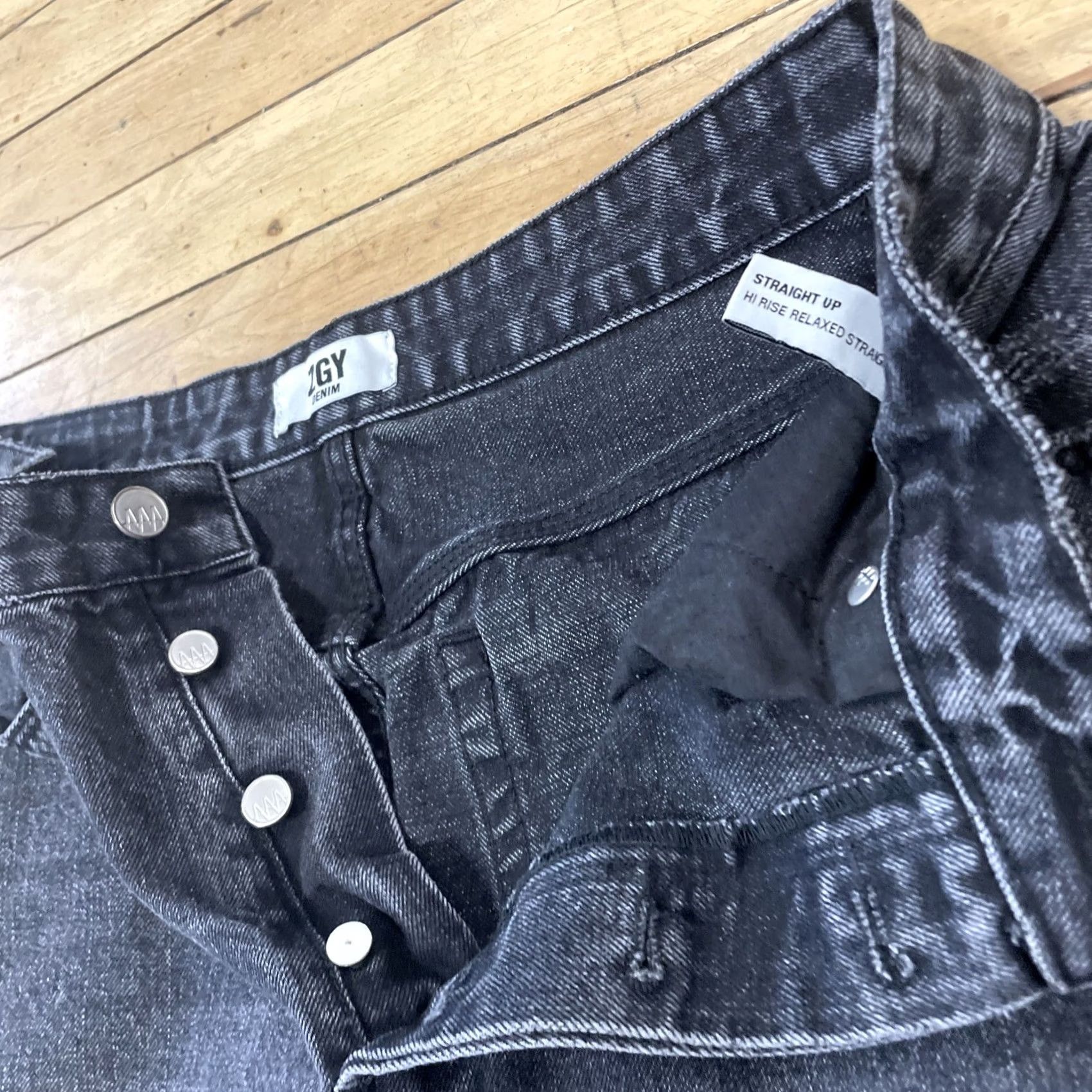Denime VINTAGE ZGY Denim Adult 30 Hi Rise Relaxed Straight Black Distressed Street Denim 30x30 Size US 30 / EU 46 - 5 Thumbnail
