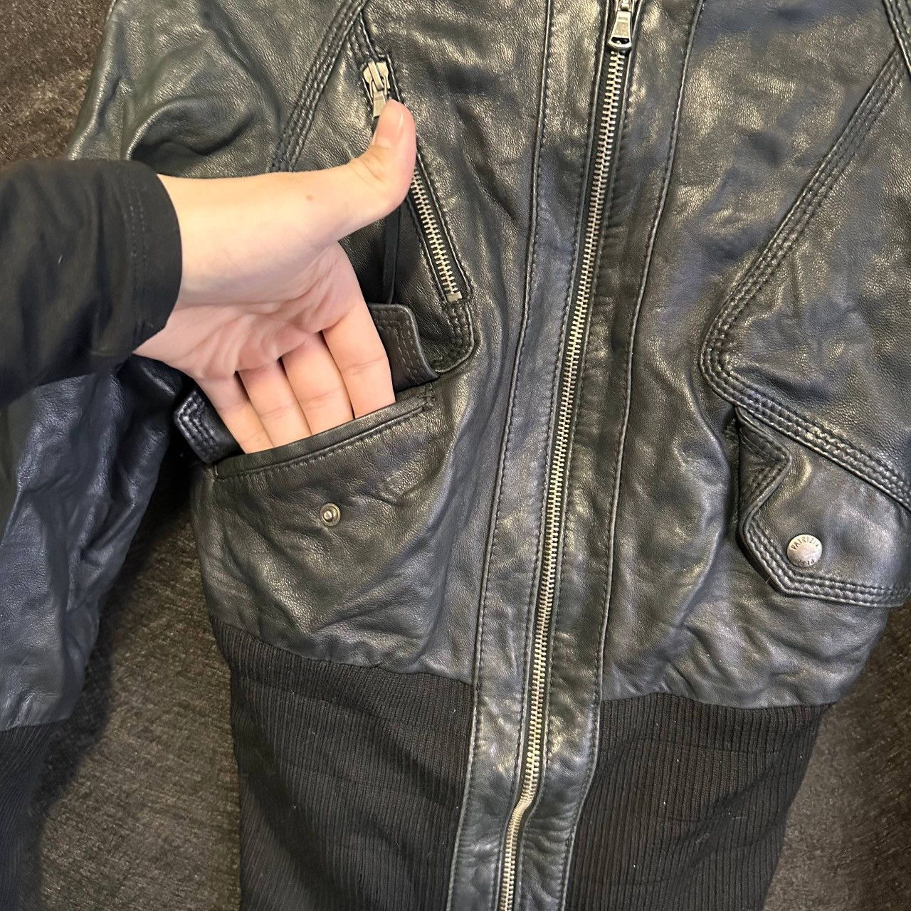 Patrizia Pepe Vintage Patrizia Pepe Black Leather Jacket Made in Italy Size S / US 4 / IT 40 - 3 Thumbnail