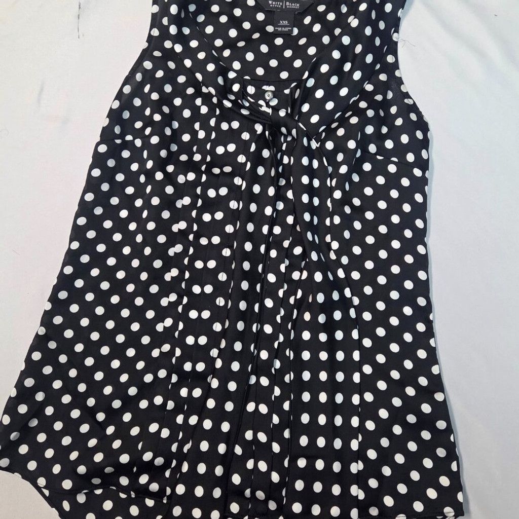 White House Black Market White House Bla Market-Chic &Polka Dot Sleeveless Blouse 2XS Size XXS / US 00 / IT 34 - 1 Thumbnail