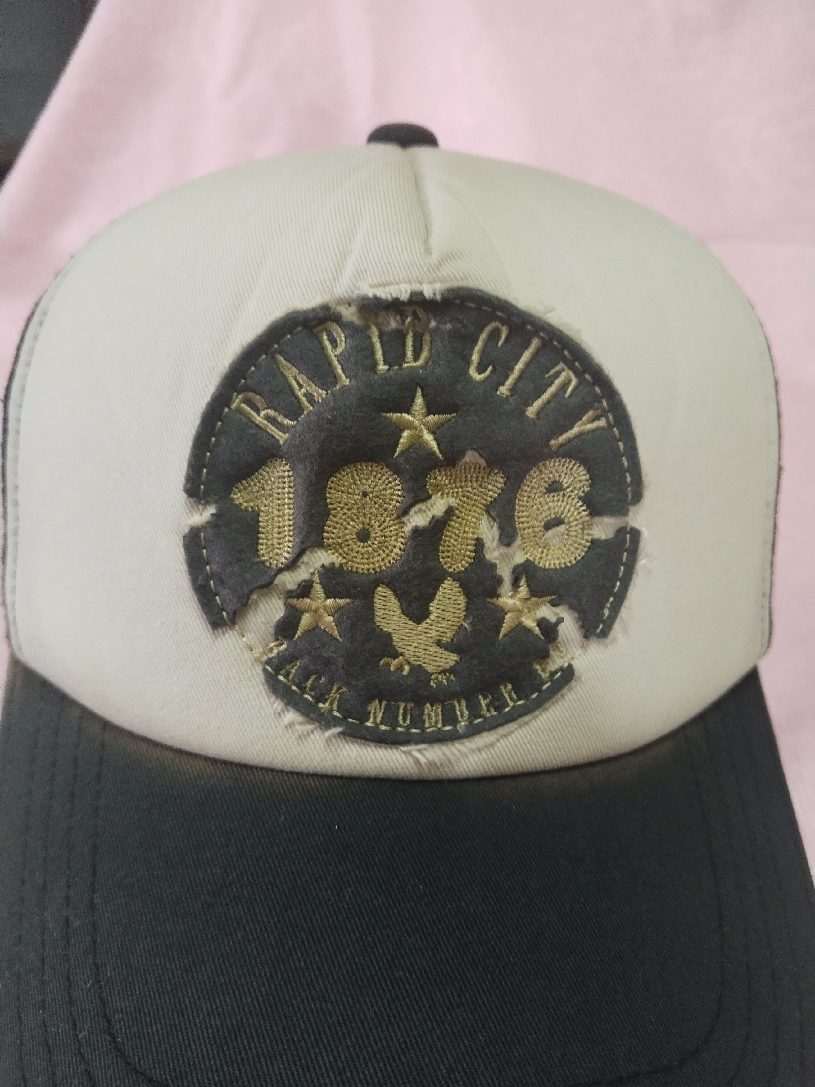 Japanese Brand SUN FADED RAPID CITY 1876 BACK NUMBER TRUCKER HAT Size ONE SIZE - 2 Thumbnail