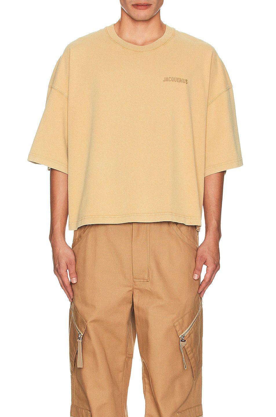 Jacquemus o1mle0526 Le Corto Short Sleeve T-Shirt in Light Brown Size US XL / EU 56 / 4 - 4 Thumbnail