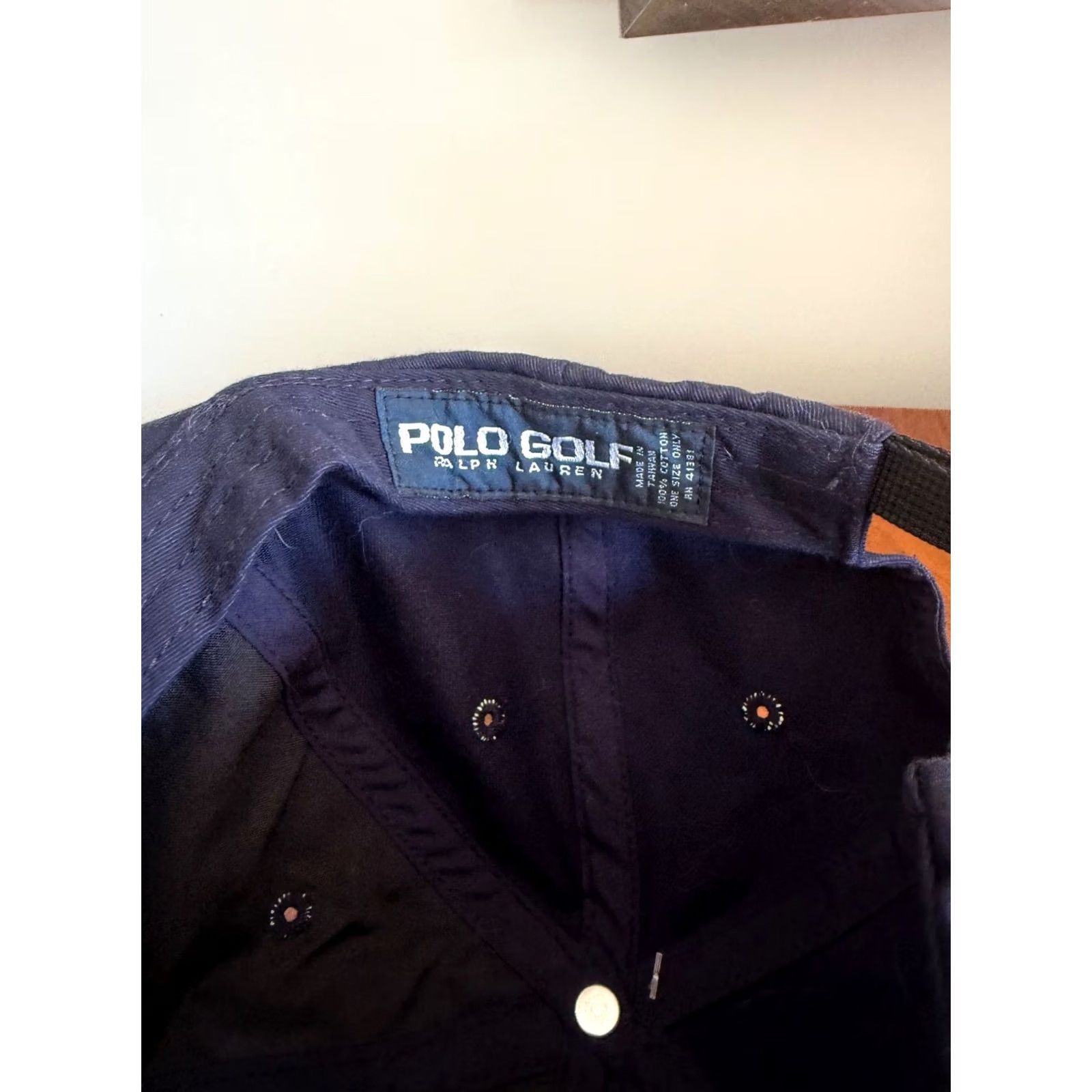 Ralph Lauren VINTAGE Polo Golf Hat Ralph Lauren 90s Pony Plastic Buckle Cotton Navy Cap RARE Men One Size Adjustable Blue Golf Hat Mens Size US M / EU 48-50 / 2 - 5 Thumbnail