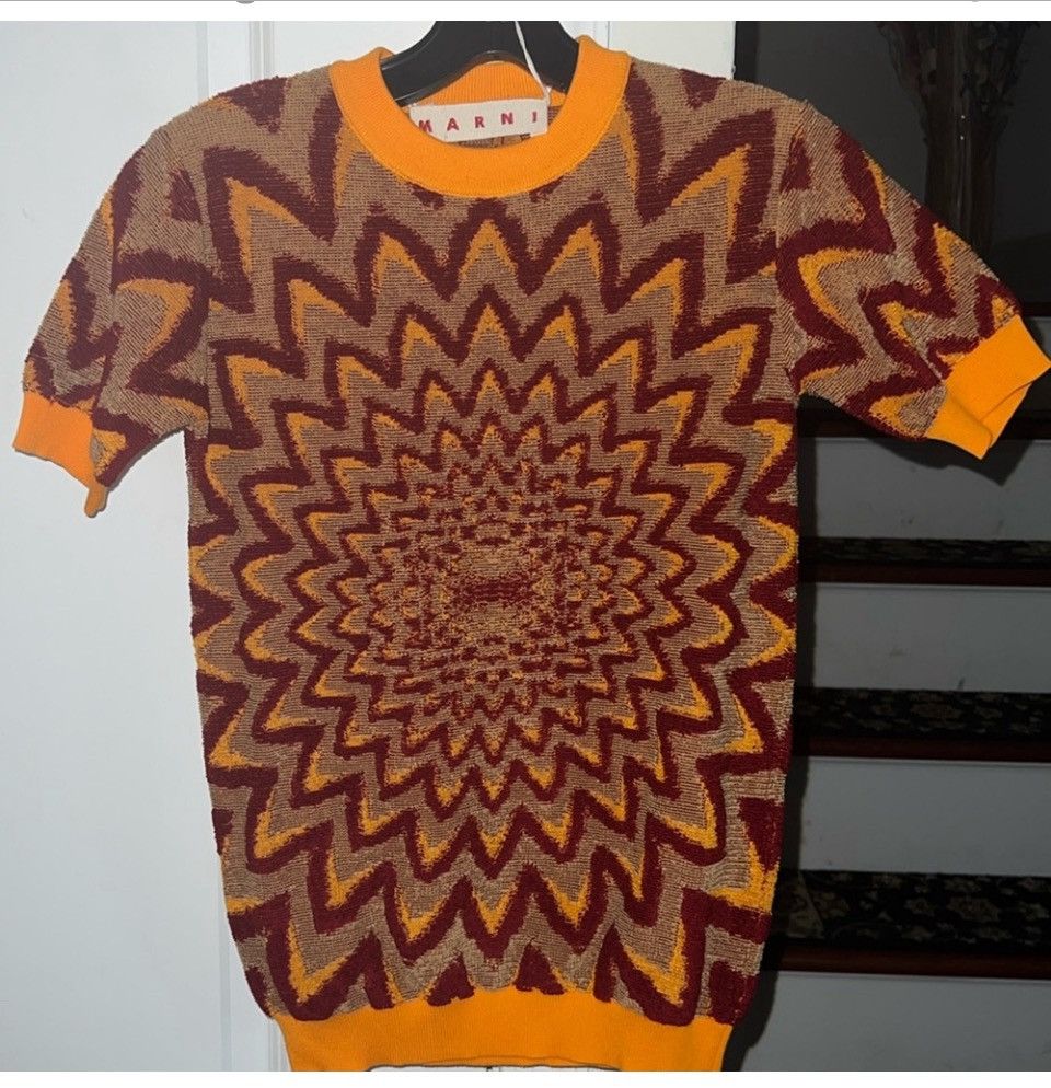 Marni Marni Girocollo Optical Jacquard Lava Sweater Size XS / US 0-2 / IT 36-38 - 1 Thumbnail