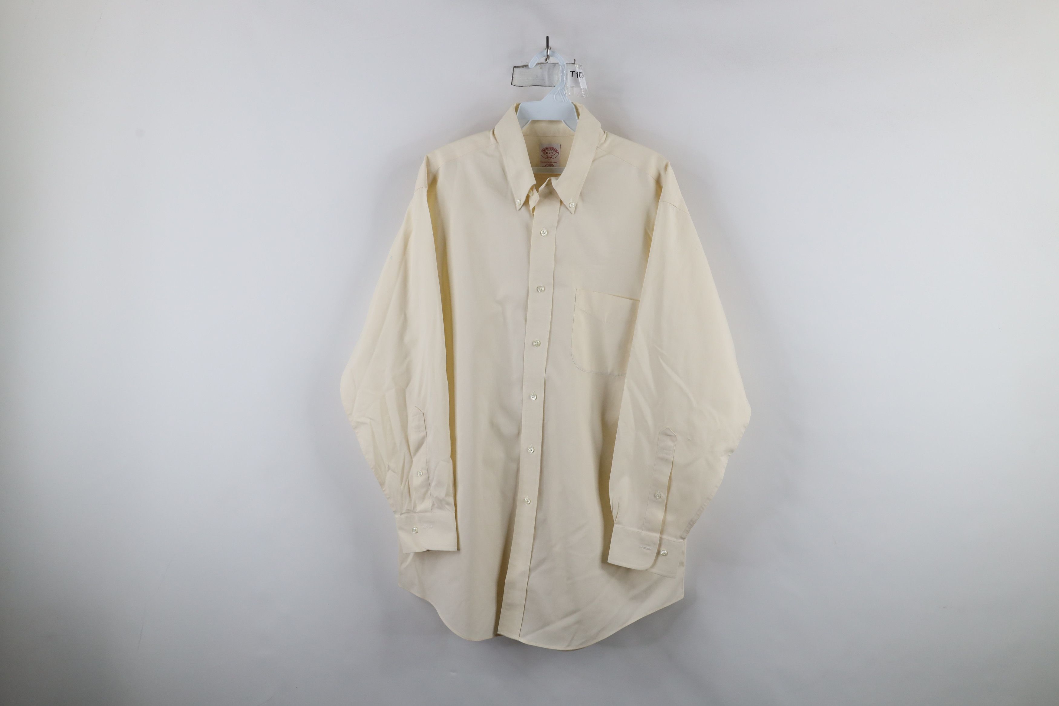 Brooks Brothers × Vintage Vintage 90s Brooks Brothers Cotton Button Down Shirt Beige Size US M / EU 48-50 / 2 - 1 Thumbnail