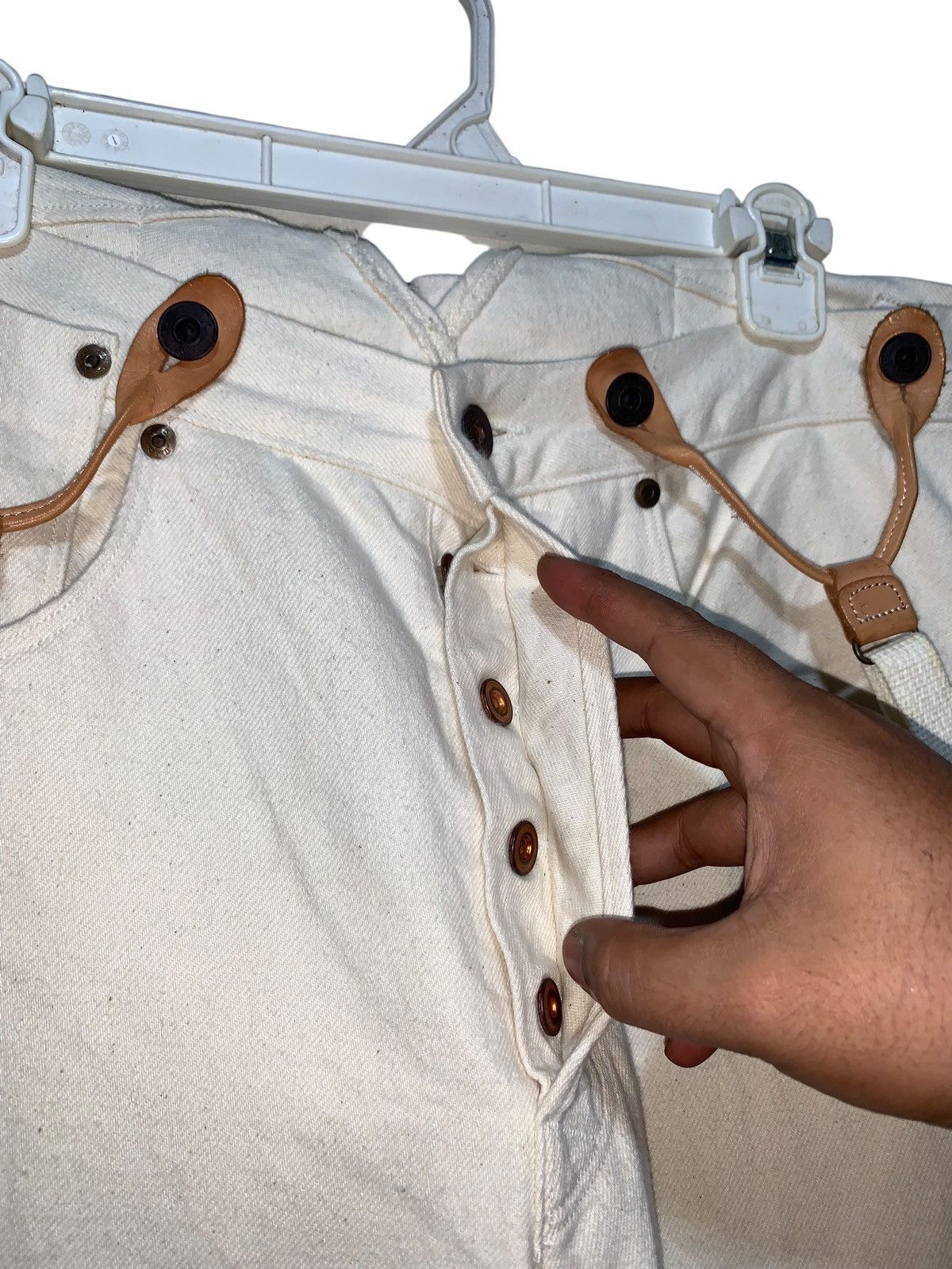 Japanese Brand Vtg RNA INC japan suspenders baggy jeans white Size US 32 / EU 48 - 5 Thumbnail