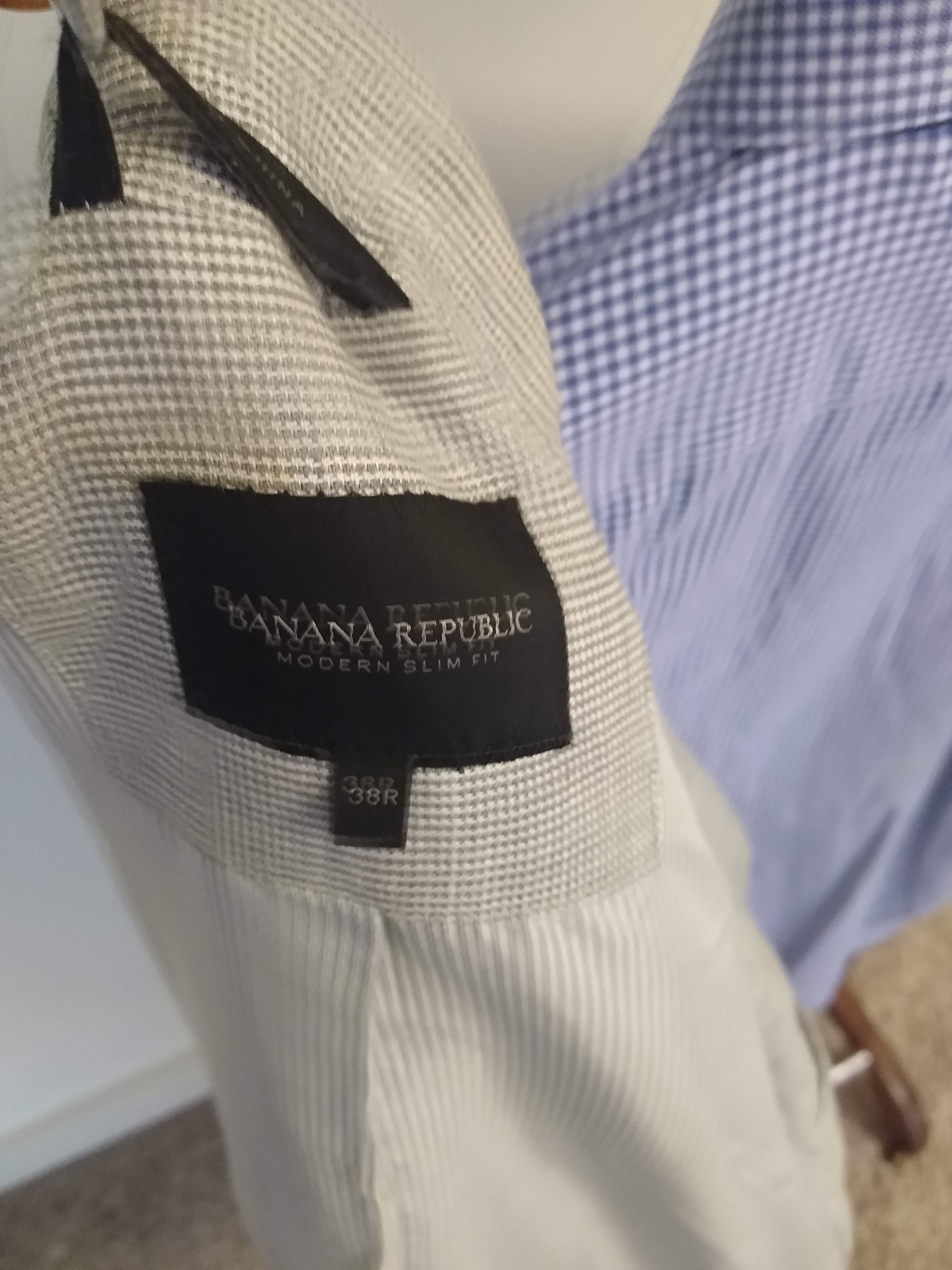 Banana Republic Gray Linen Blazer & Pants Size 38R - 2 Thumbnail