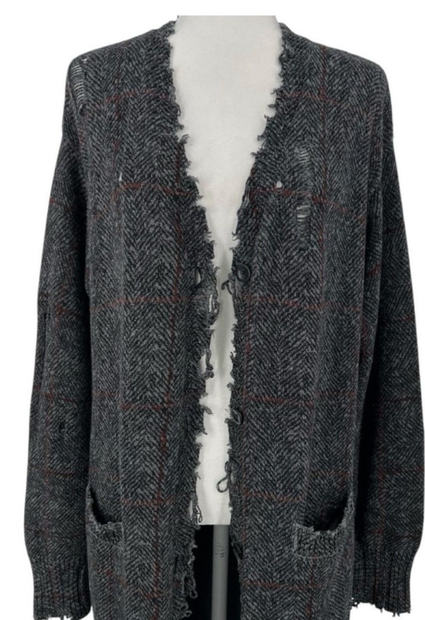 R13 ❤️R13 Distressed Gray Tweed Cardigan❤️ Size S / US 4 / IT 40 - 4 Thumbnail