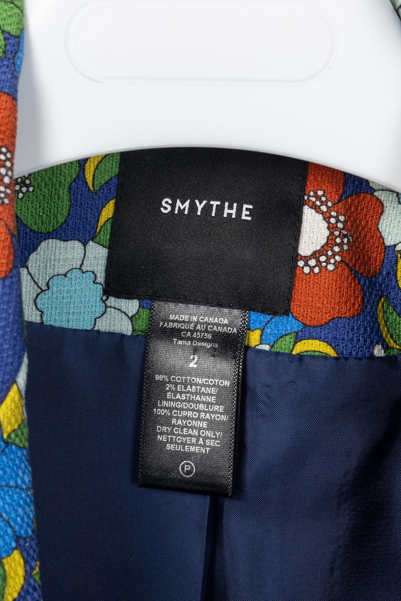 SMYTHE Smythe Cobalt Floral Cotton Three-Quarter-Sleeve Blazer Size XS / US 0-2 / IT 36-38 - 4 Thumbnail