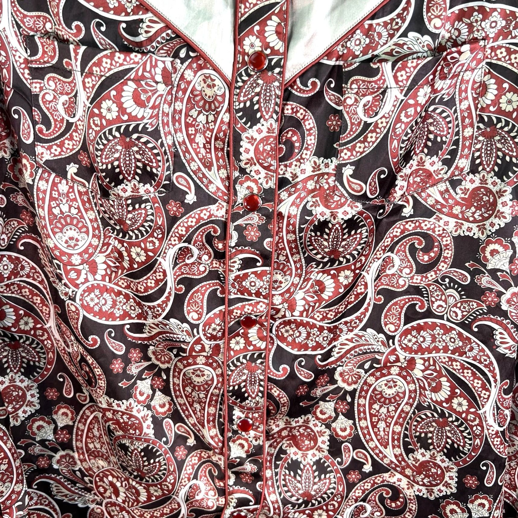 Scully Scully Western Floral Fringe Button Shirt Women Size S Beige Size S / US 4 / IT 40 - 5 Thumbnail
