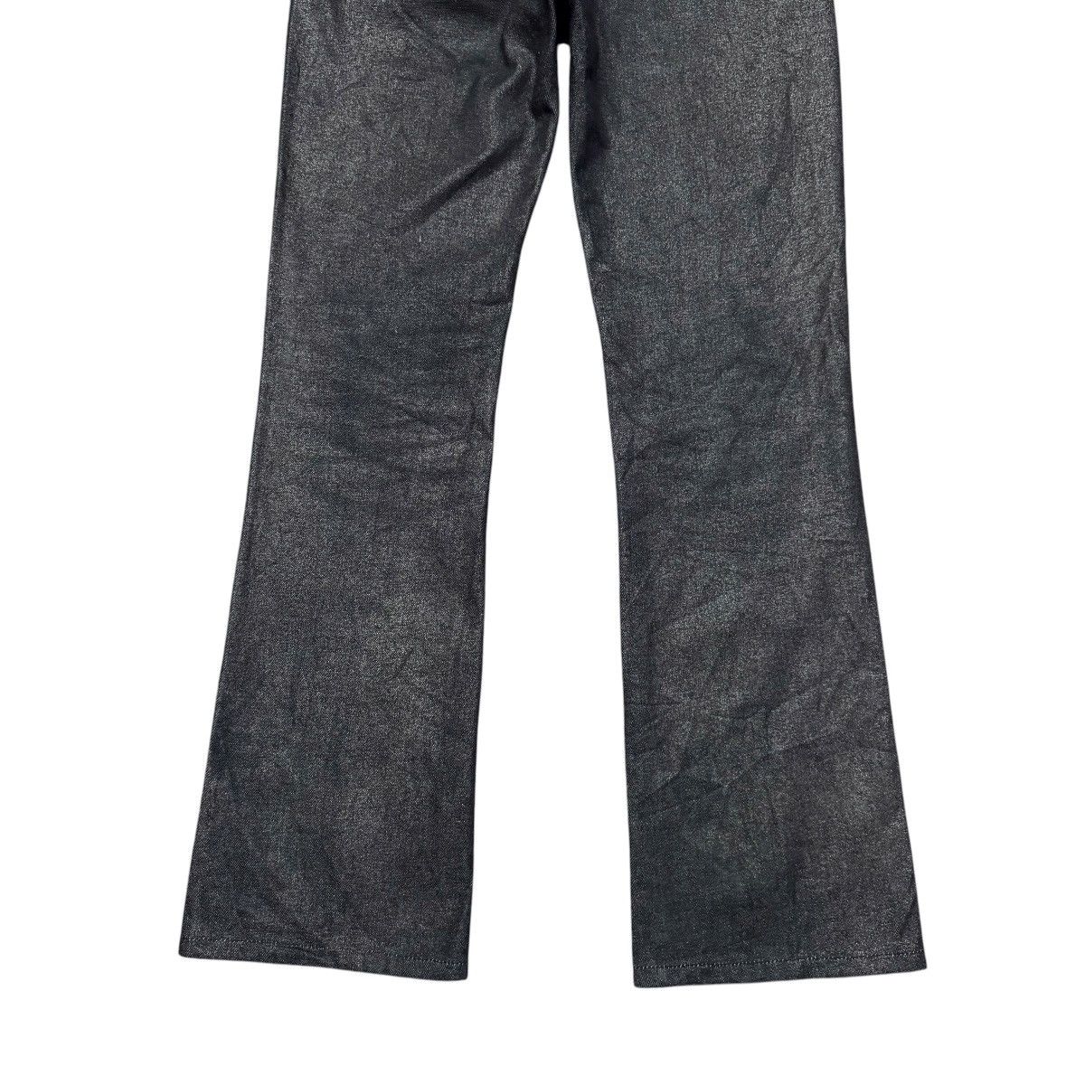Japanese Brand PARANOID Black Waxed Shining Denim Flare Jeans Size US 28 / EU 44 - 13 Thumbnail