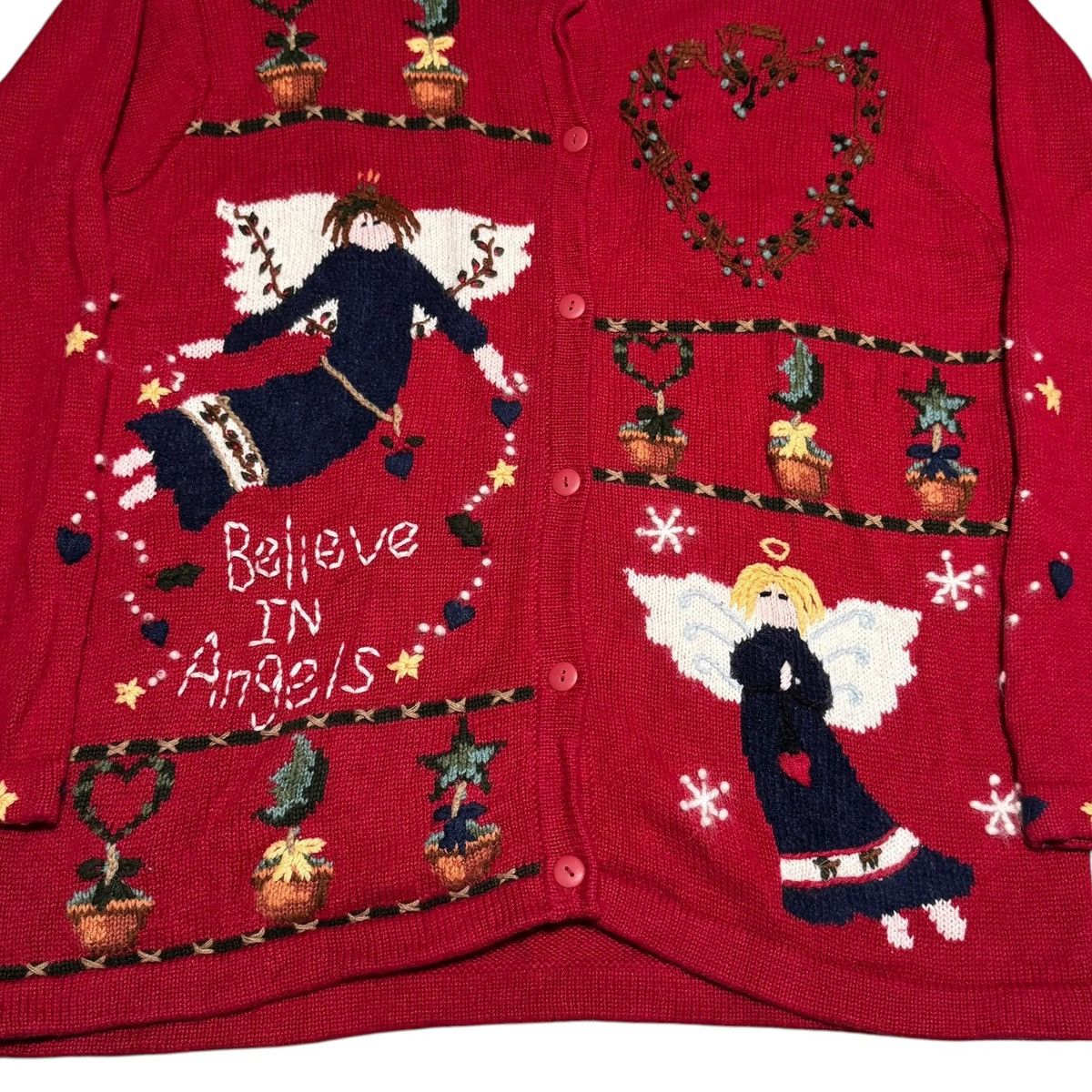 Quacker Factory Quaker Factory Angels Christmas Cardigan Sweater Women's M Size M / US 6-8 / IT 42-44 - 2 Thumbnail