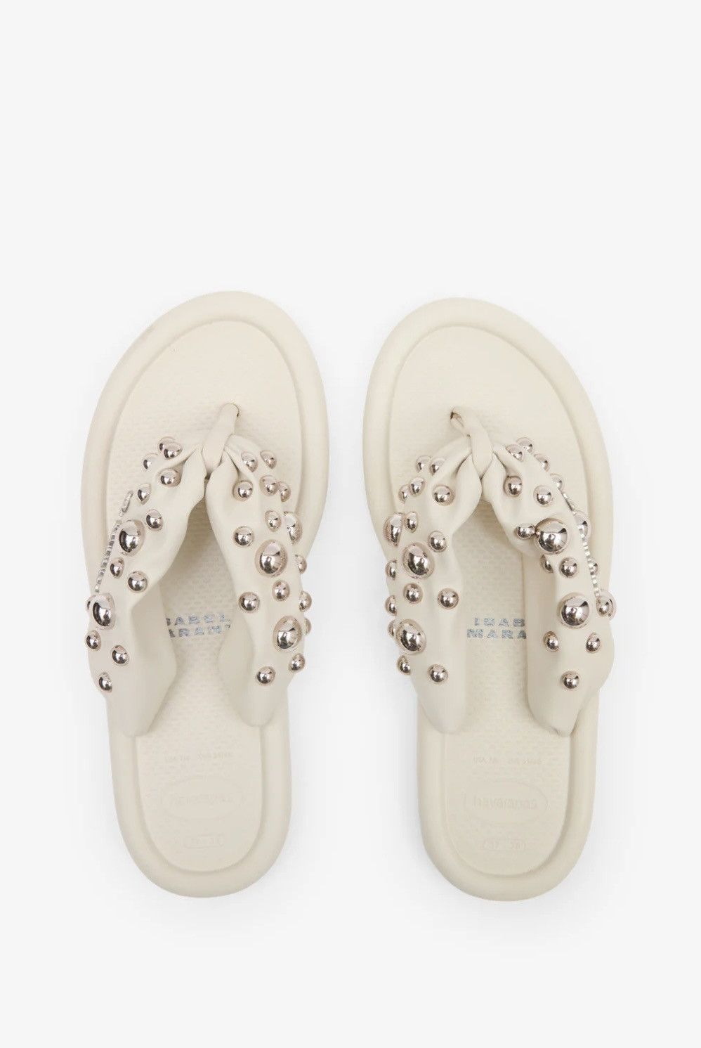 Isabel Marant X Havainas Studded Exclusive Flip Flops in White, Women's (Size 11)