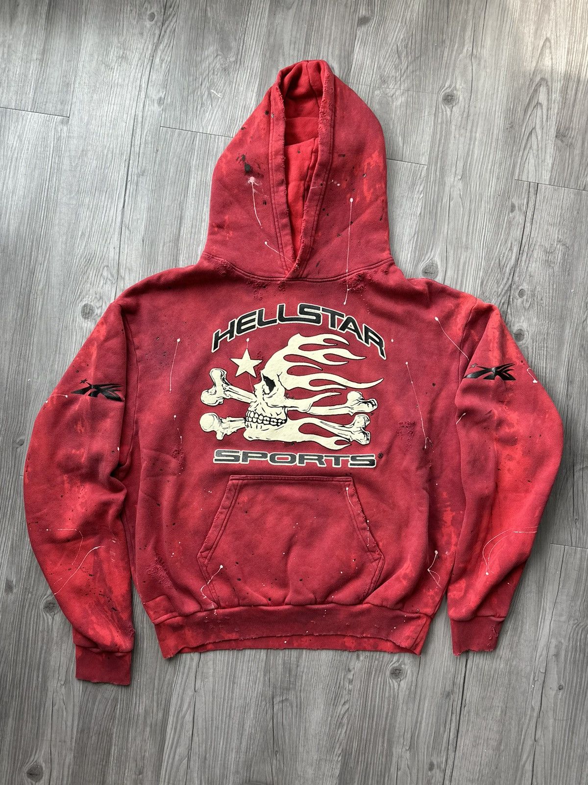 パーカー・フーディ HELLSTAR SPORTS TIE DYE SKULL HOODIE Hellstar Sports Tie-Dye Skull Hoodie Red - SS24 - US