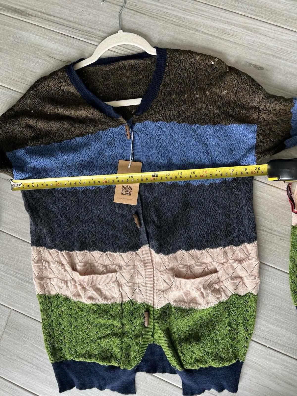 Designer Soolinen Multi Color Block Cardigan Sz L-XL Size L / US 10 / IT 46 - 5 Thumbnail