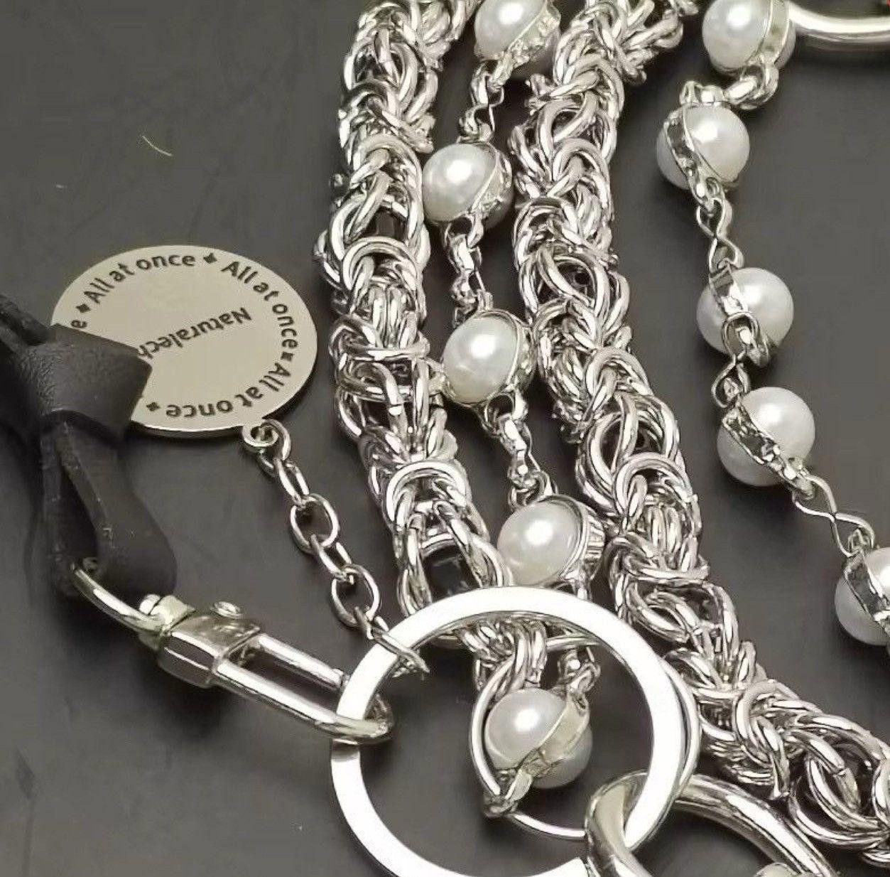 Jewelry Pearl Chain Link Double Layer Wallet Chain Size ONE SIZE - 5 Thumbnail