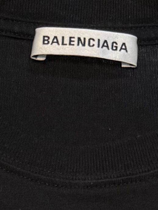 Balenciaga Balenciaga Black Oversized Logo Printed Cotton T-shirt Size US XS / EU 42 / 0 - 2 Thumbnail