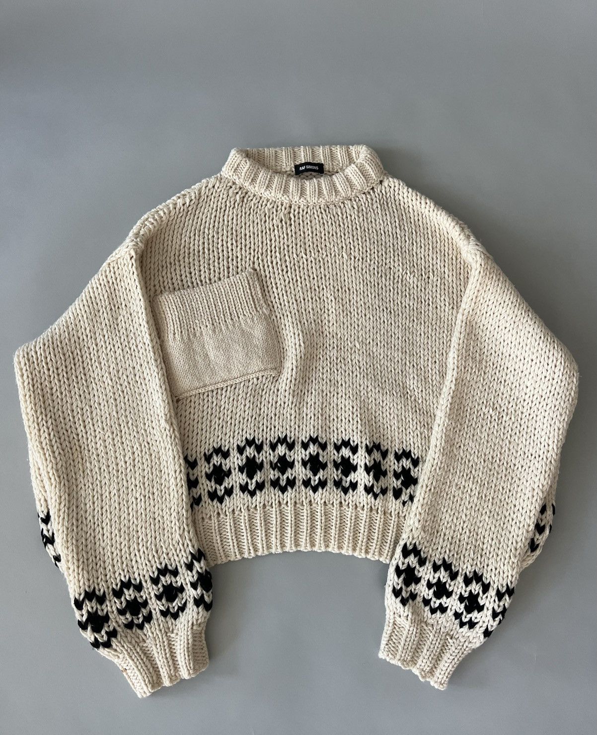 Raf Simons AW17 Oversized Disturbed Jacquard Sweater Size US M / EU 48-50 / 2 - 1 Thumbnail