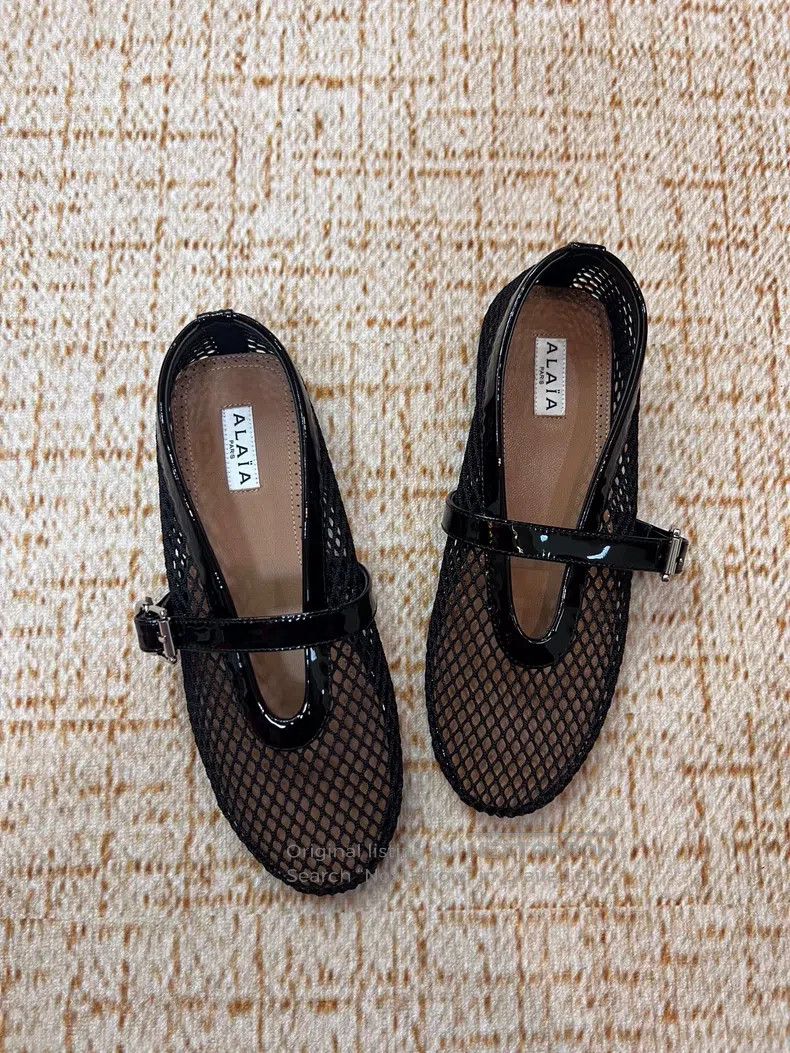 Alaia Alaia Black Net Eye Ballet Dance Flat Shoes Size US 6.5 / IT 36.5 - 1 Thumbnail