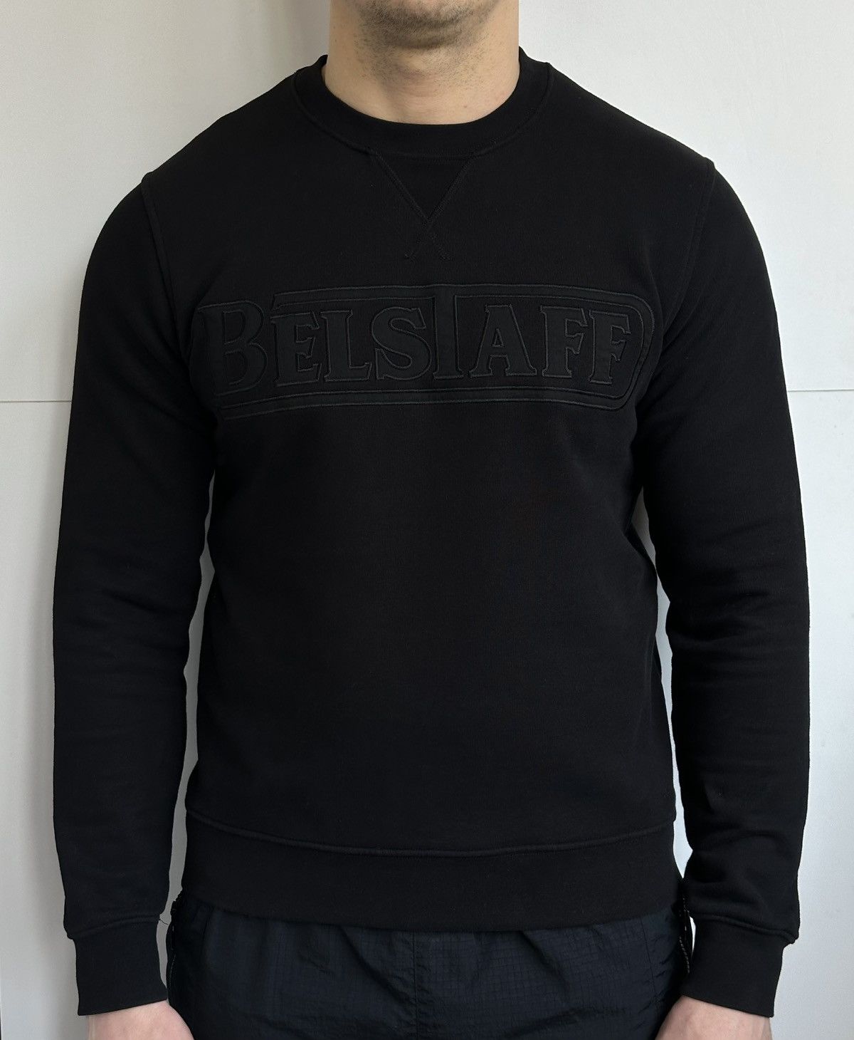 Belstaff Belstaff Men’s Black Crewneck Sweatshirt Big Logo Size XL Size US XL / EU 56 / 4 - 1 Thumbnail