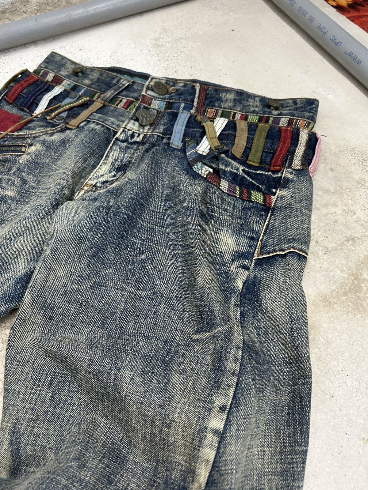 GOSTAR DE FUGA Vintage Joneaa Denim Double Waist Engineer Mud Washed Size US 31 - 6 Thumbnail