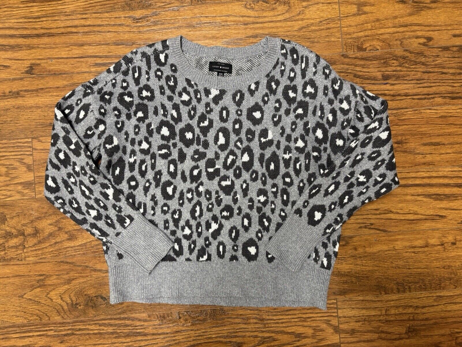 Lucky Brand Lucky Brand Gray Leopard Print Sweater Medium Size M / US 6-8 / IT 42-44 - 1 Thumbnail