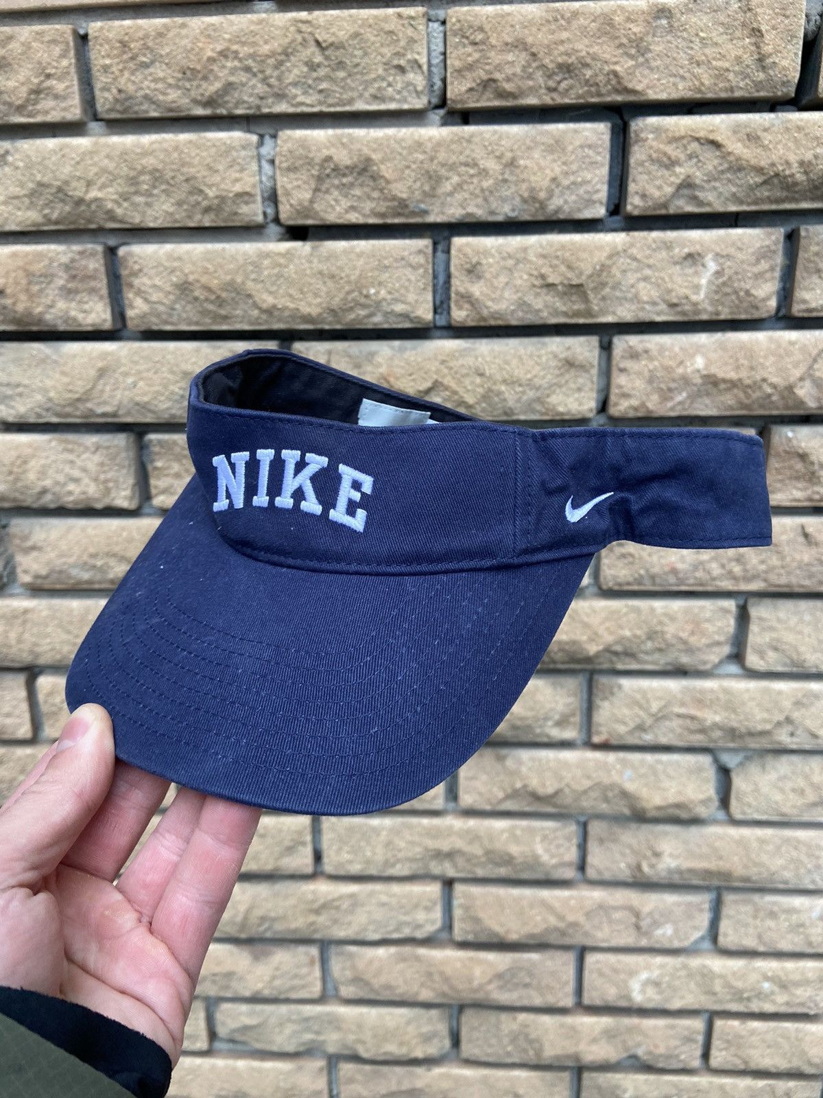 Nike × Vintage Vintage 90s Nike Swoosh Sun Visor Cap Hat Y2K Size ONE SIZE - 1 Thumbnail