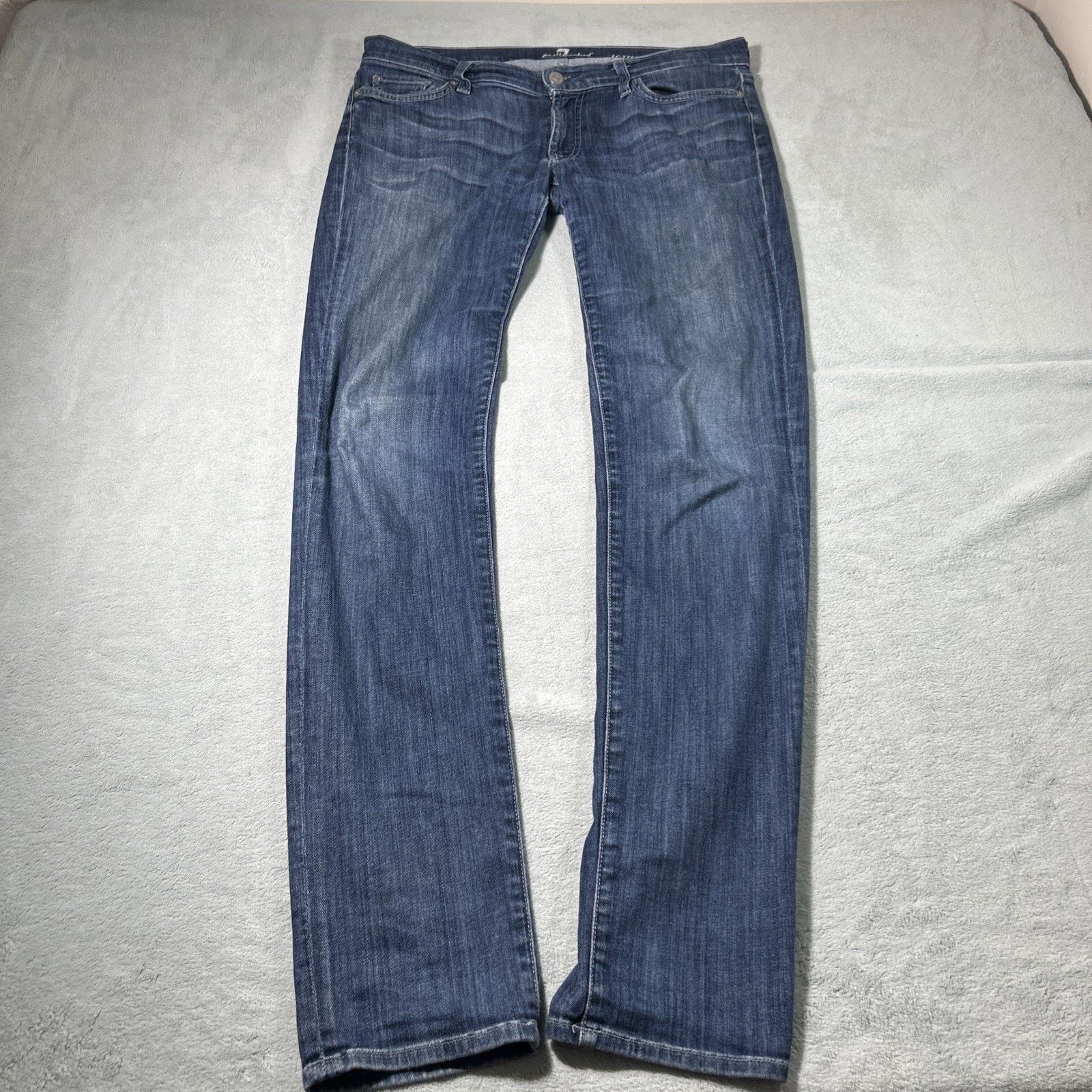 7 For All Mankind 7 For All Mankind Straight Jeans 35x33 Rhinestone Skinny Size 35" - 11 Thumbnail