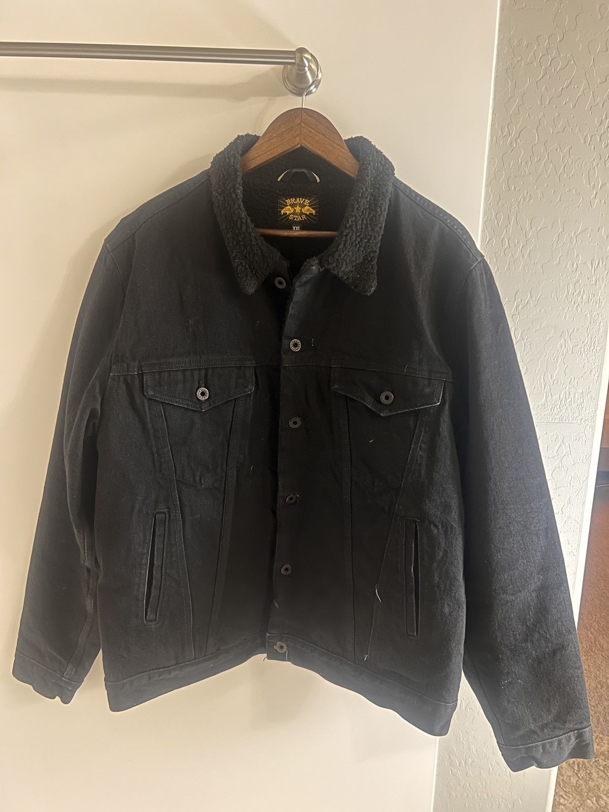Brave Star Selvage Brave Star Black Selvedge Jacket w/ Sherpa Collar – Size XXL Size US XXL / EU 58 / 5 - 4 Thumbnail